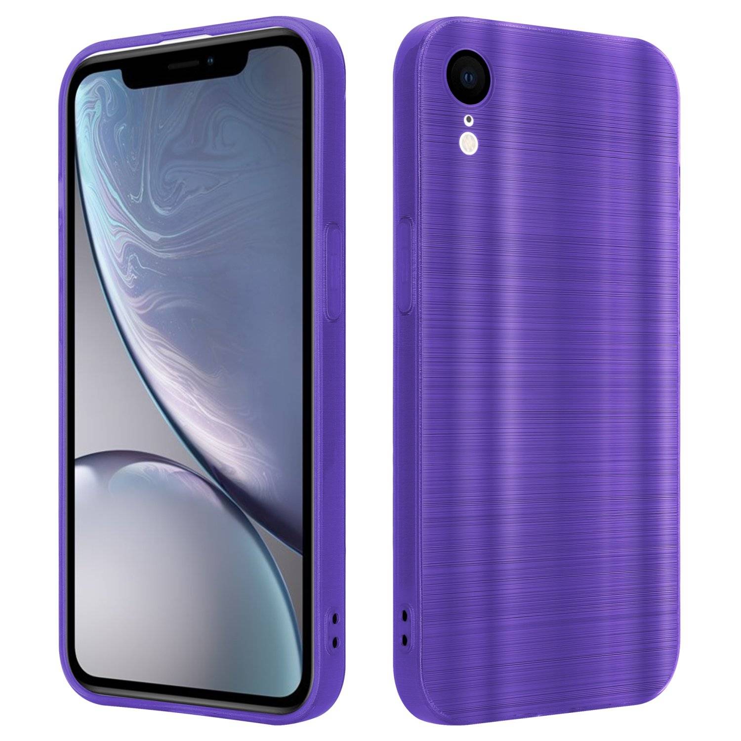 Cadorabo Hülle für Apple iPhone XR Schutz Hülle in Lila Handyhülle TPU Silikon Etui Case