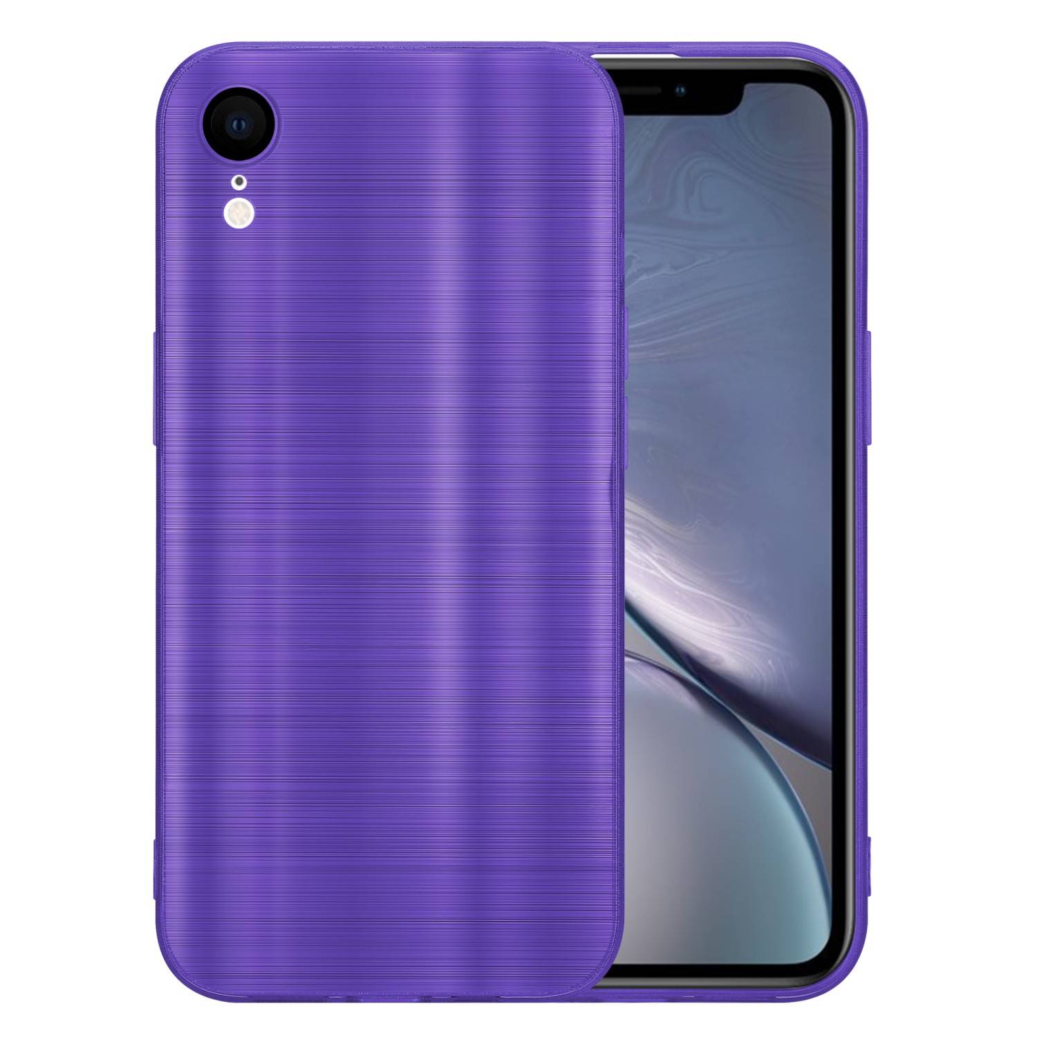 Cadorabo Hülle für Apple iPhone XR Schutz Hülle in Lila Handyhülle TPU Silikon Etui Case
