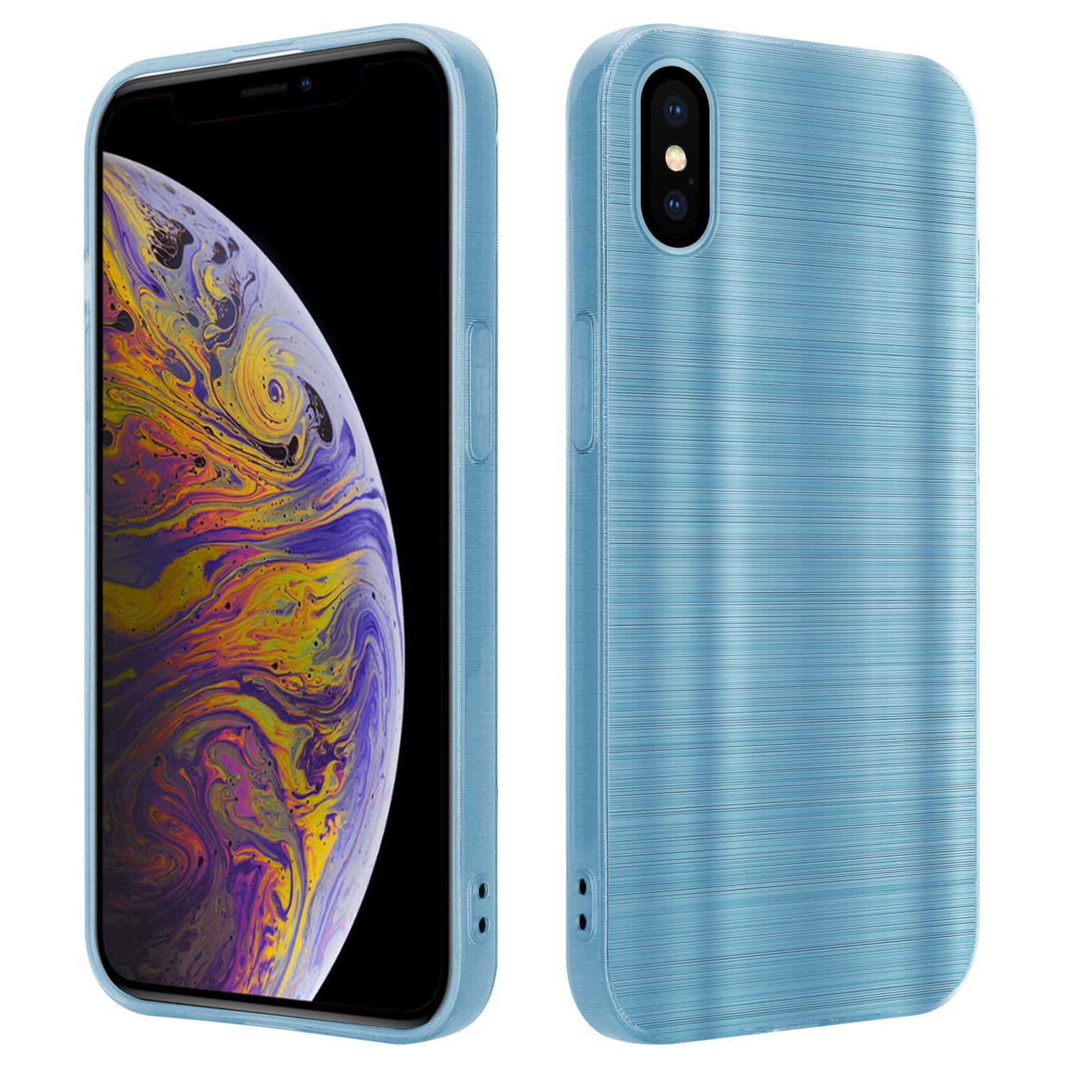Cadorabo Hülle für Apple iPhone XS MAX Schutz Hülle in Türkis Handyhülle TPU Silikon Etui Case