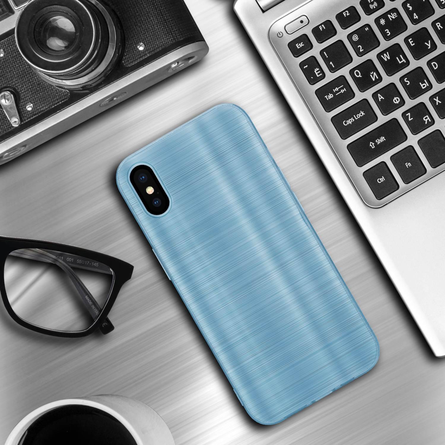 Cadorabo Hülle für Apple iPhone XS MAX Schutz Hülle in Türkis Handyhülle TPU Silikon Etui Case