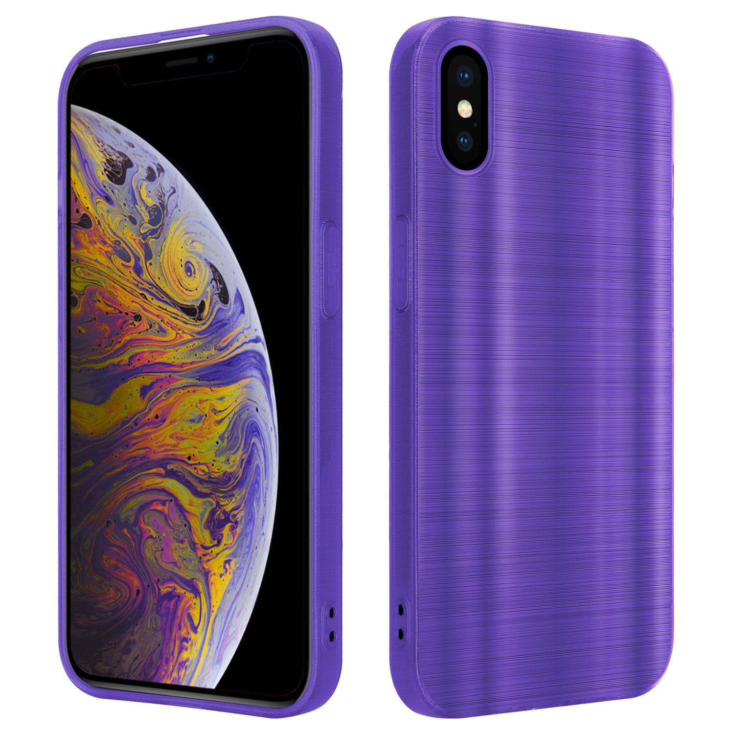 Cadorabo Hülle für Apple iPhone XS MAX Schutz Hülle in Lila Handyhülle TPU Silikon Etui Case