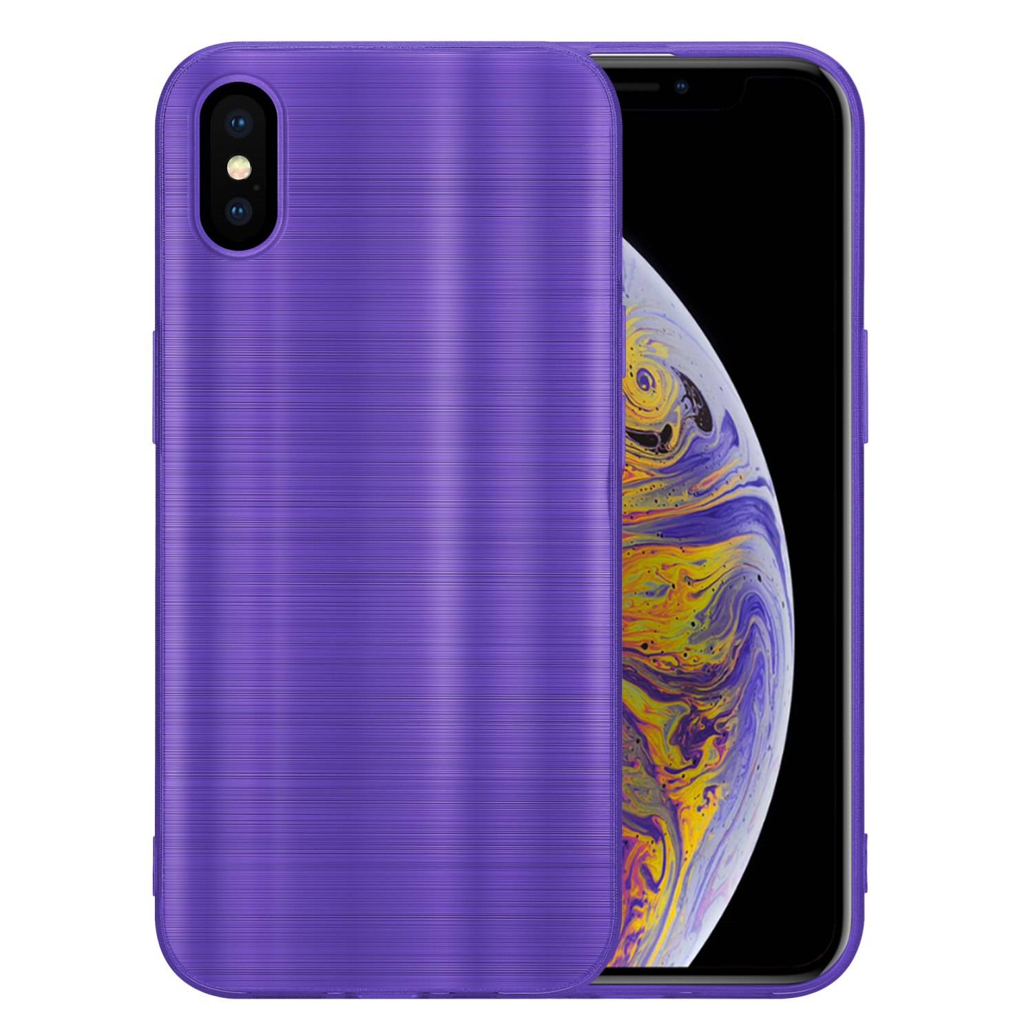 Cadorabo Hülle für Apple iPhone XS MAX Schutz Hülle in Lila Handyhülle TPU Silikon Etui Case