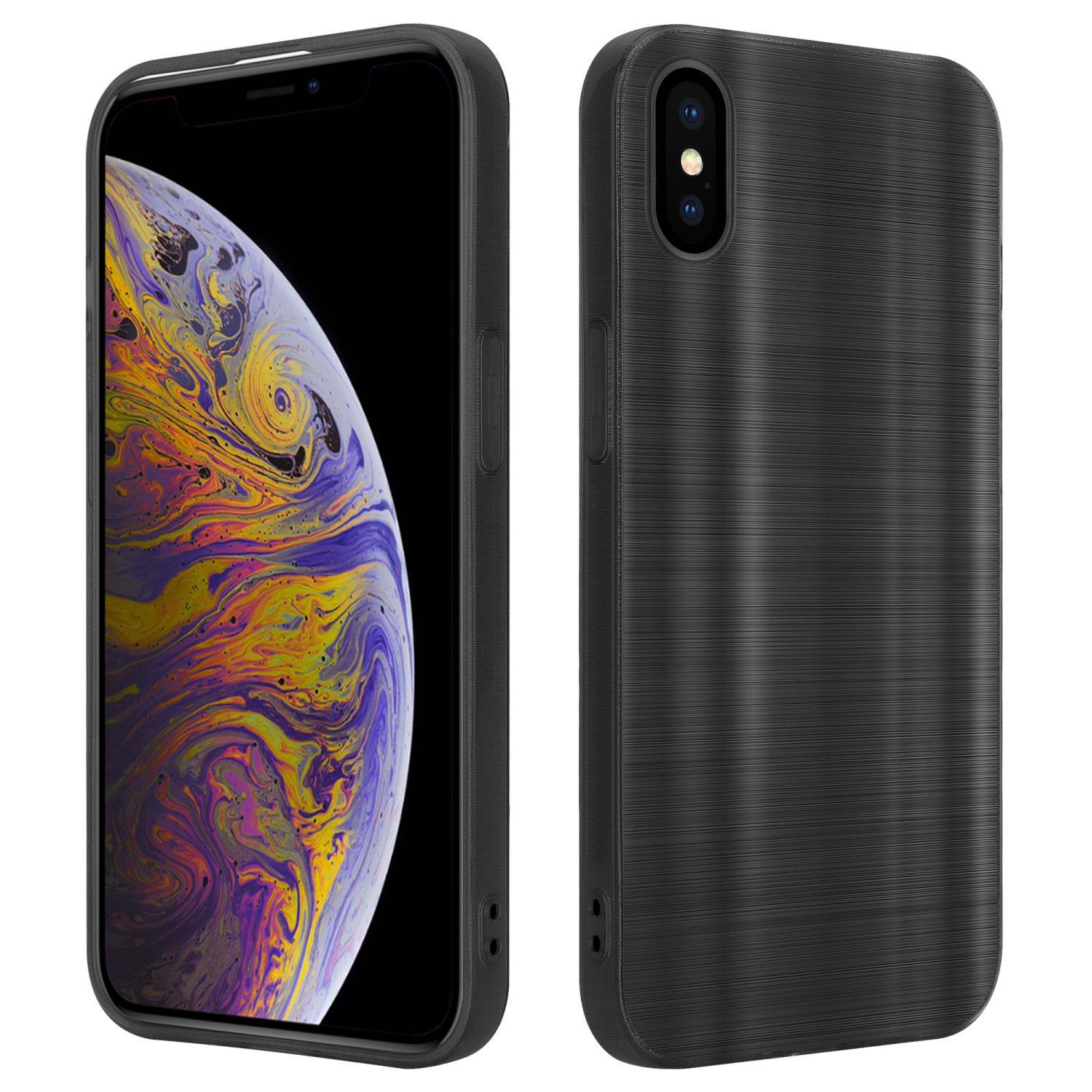 Cadorabo Hülle für Apple iPhone XS MAX Schutz Hülle in Schwarz Handyhülle TPU Silikon Etui Case