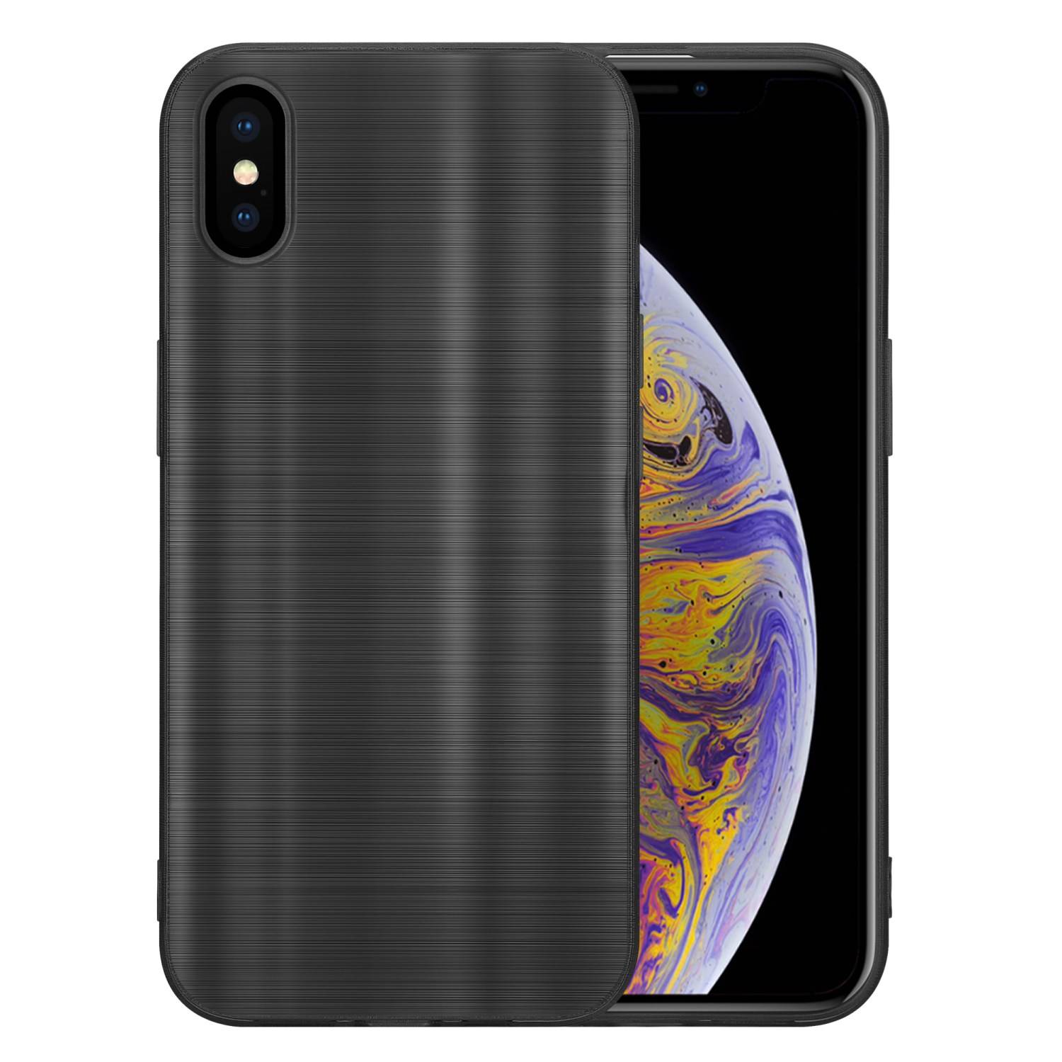 Cadorabo Hülle für Apple iPhone XS MAX Schutz Hülle in Schwarz Handyhülle TPU Silikon Etui Case