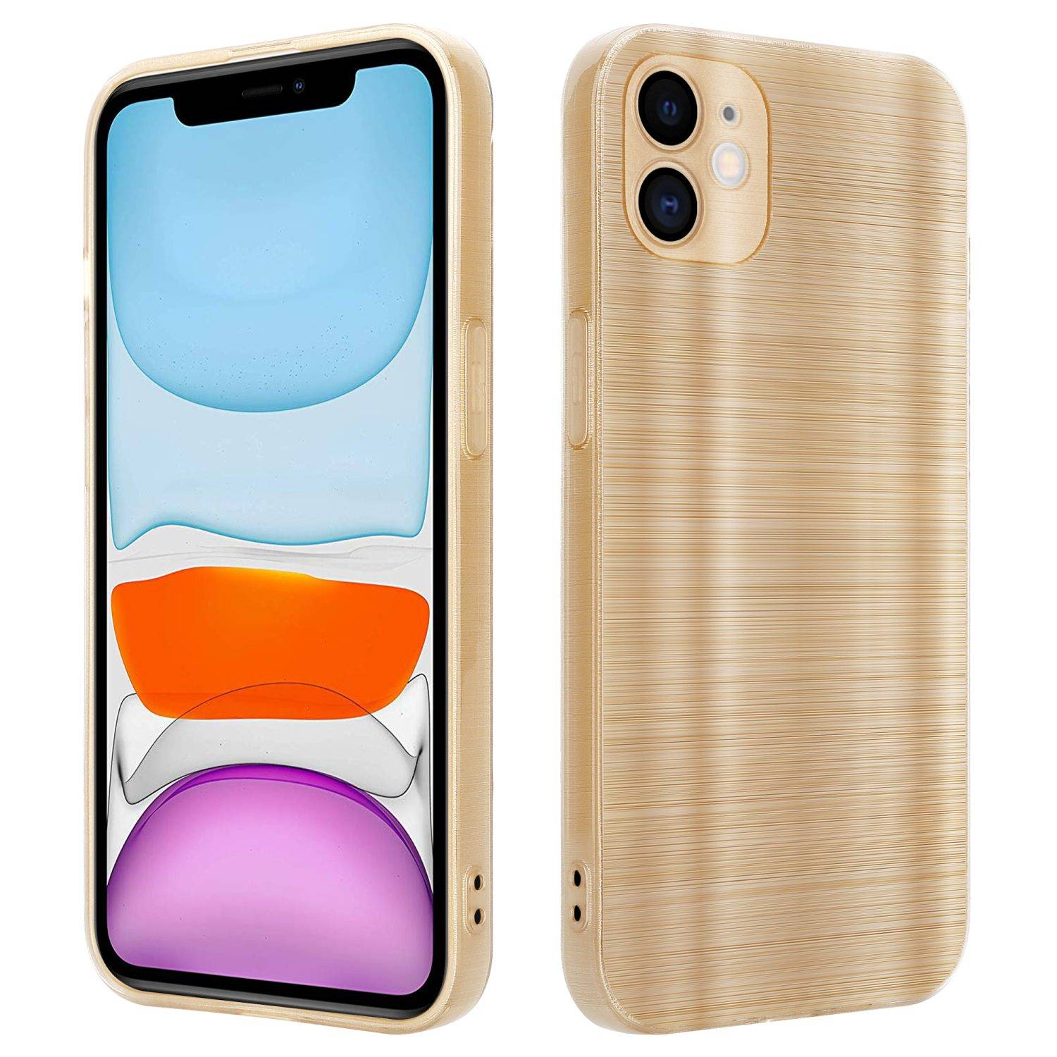 Cadorabo Hülle für Apple iPhone 11 Schutz Hülle in Gold Handyhülle TPU Silikon Etui Case
