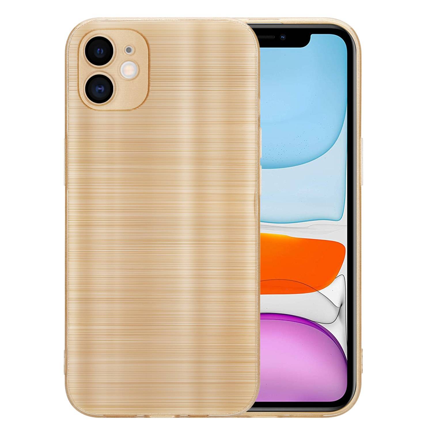 Cadorabo Hülle für Apple iPhone 11 Schutz Hülle in Gold Handyhülle TPU Silikon Etui Case