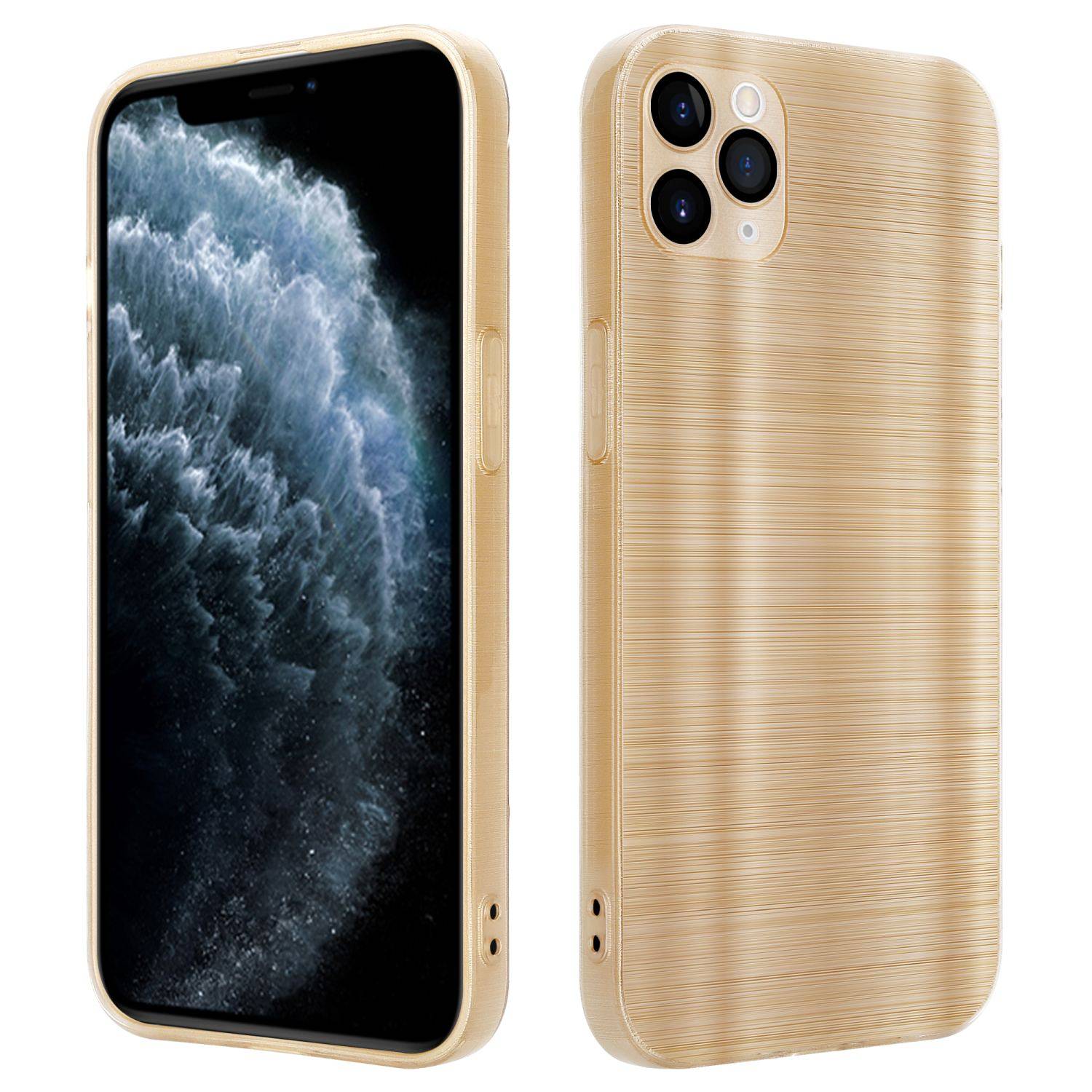 Cadorabo Hülle für Apple iPhone 11 PRO MAX Schutz Hülle in Gold Handyhülle TPU Silikon Etui Case