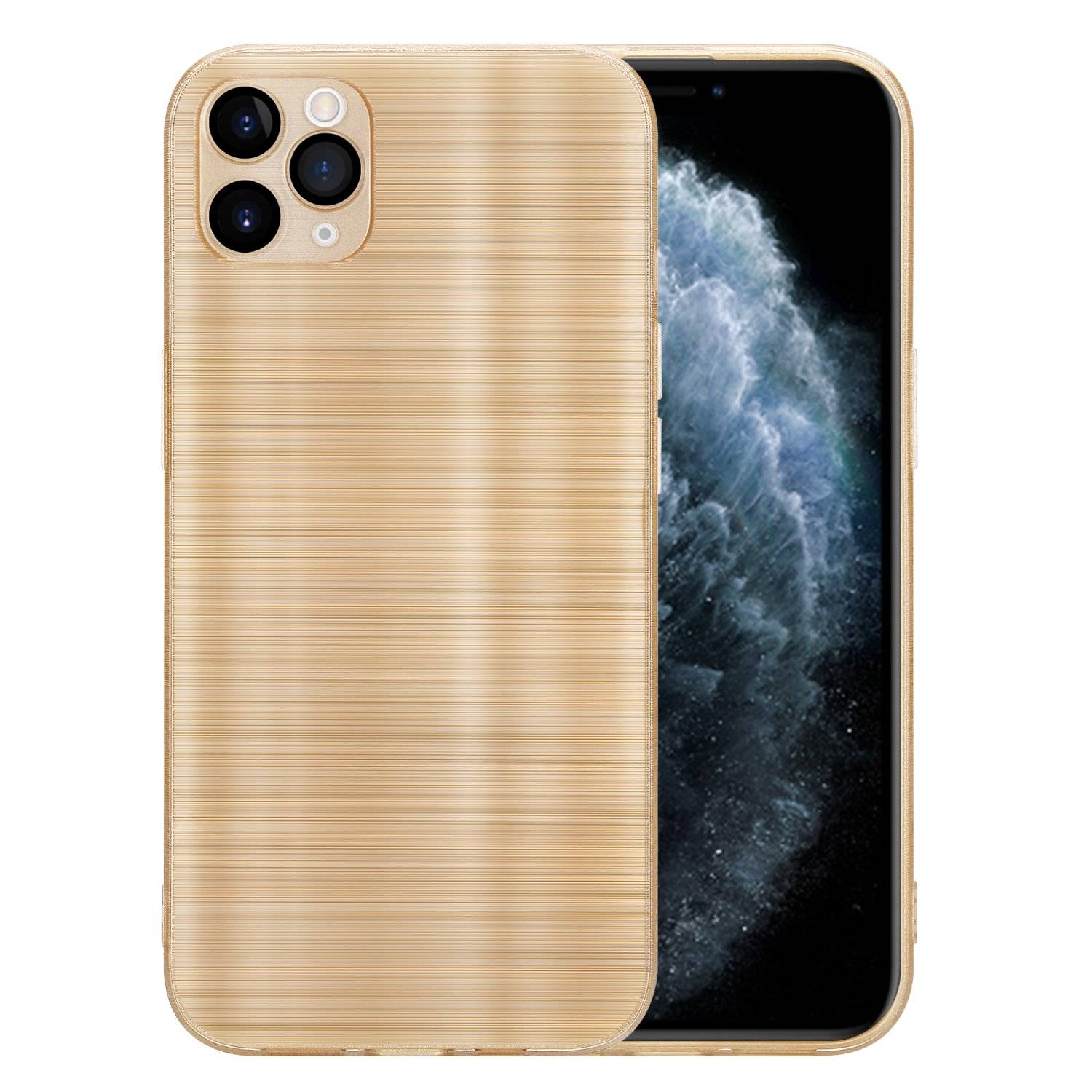 Cadorabo Hülle für Apple iPhone 11 PRO MAX Schutz Hülle in Gold Handyhülle TPU Silikon Etui Case