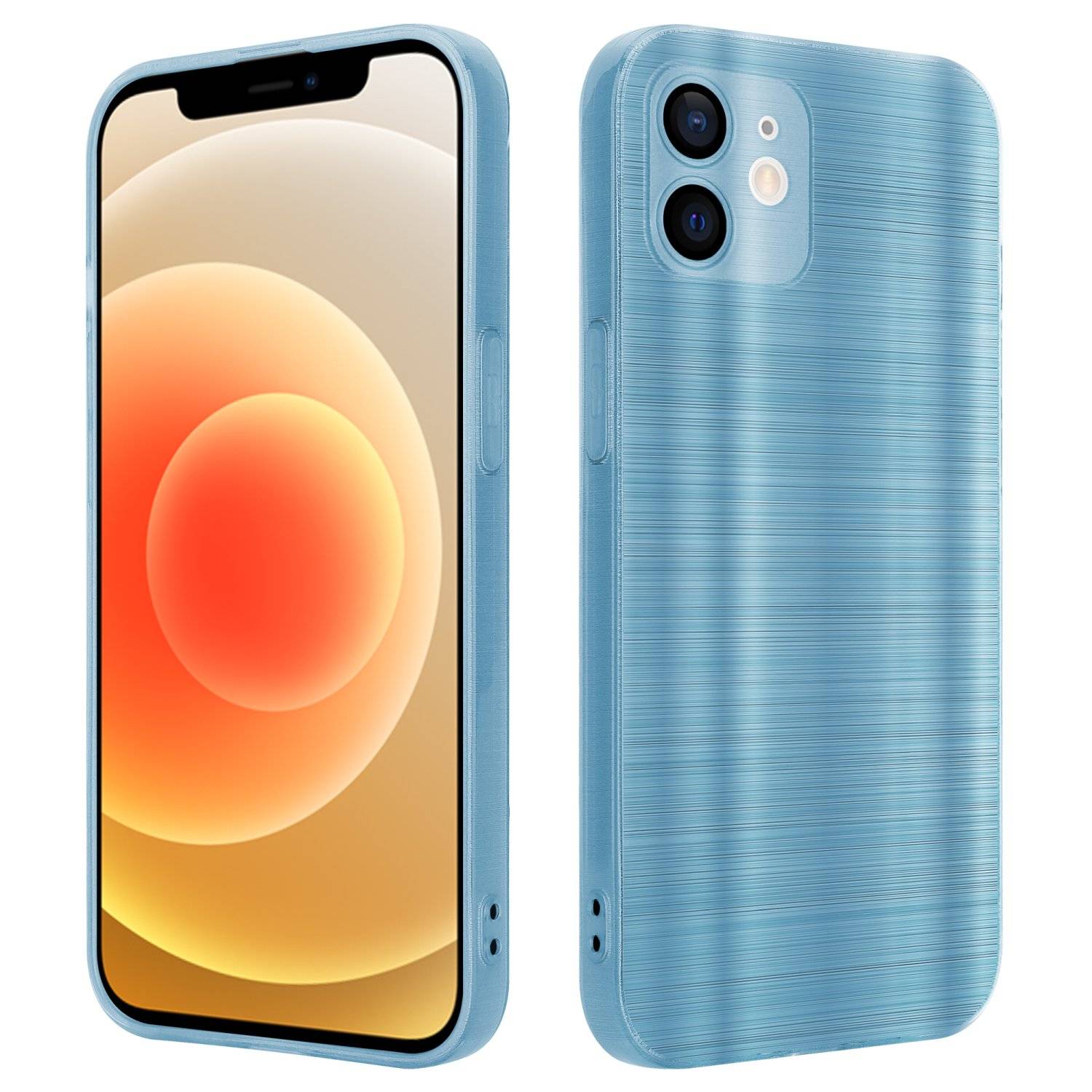 Cadorabo Hülle für Apple iPhone 12 Schutz Hülle in Türkis Handyhülle TPU Silikon Etui Case