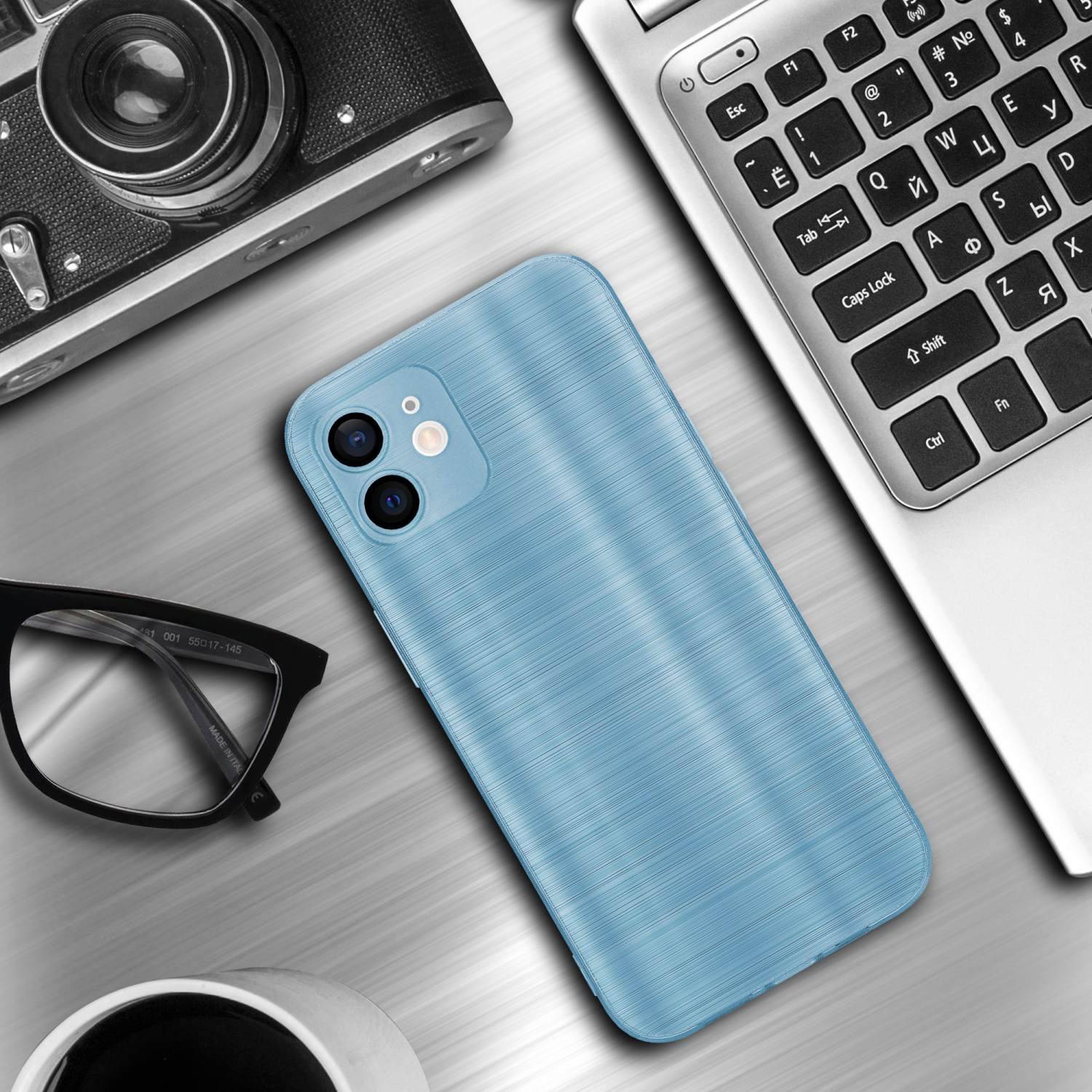 Cadorabo Hülle für Apple iPhone 12 Schutz Hülle in Türkis Handyhülle TPU Silikon Etui Case