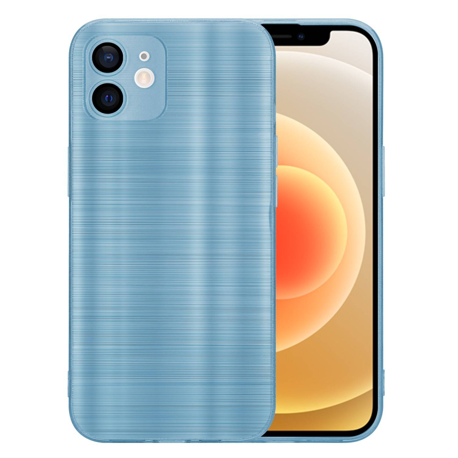 Cadorabo Hülle für Apple iPhone 12 Schutz Hülle in Türkis Handyhülle TPU Silikon Etui Case