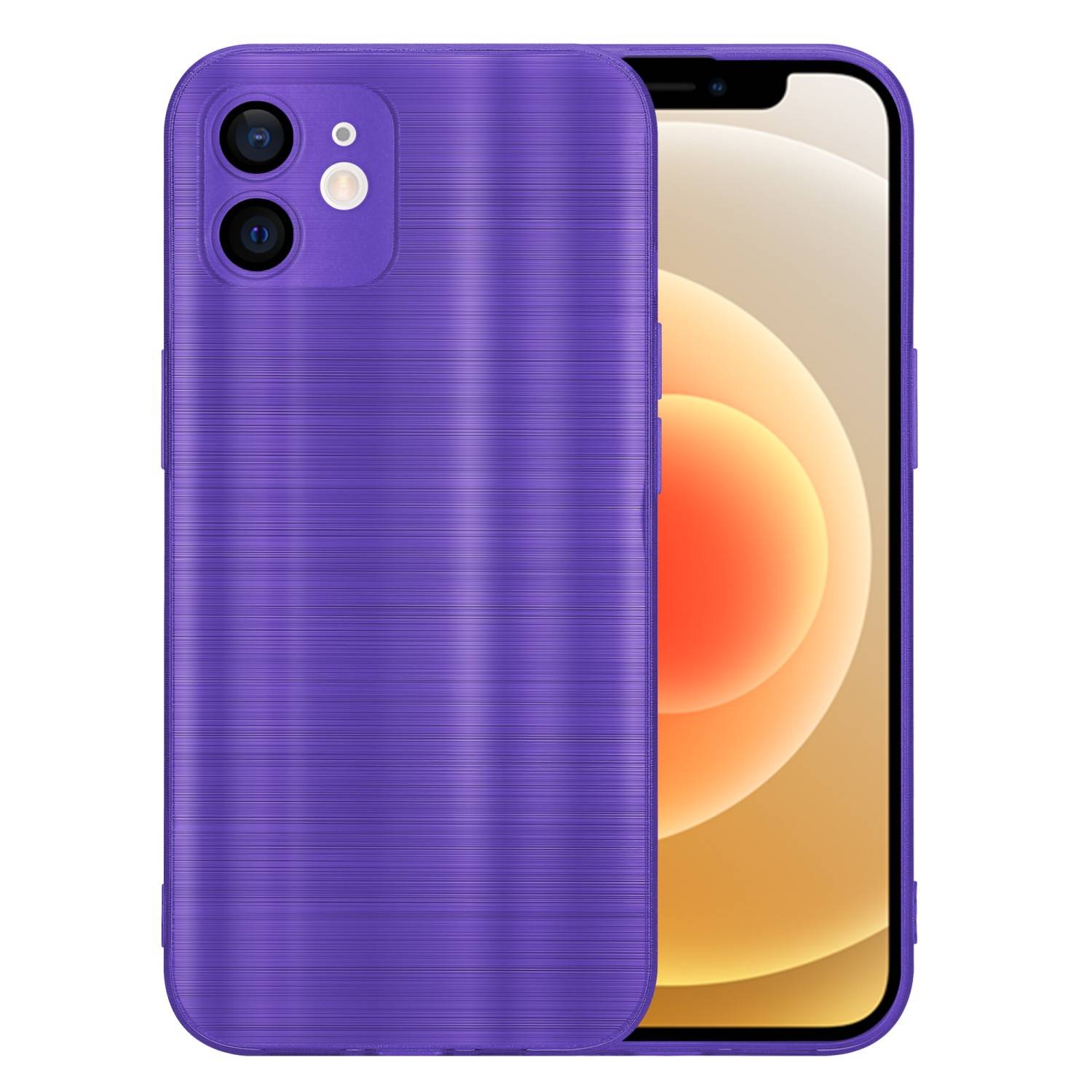 Cadorabo Hülle für Apple iPhone 12 Schutz Hülle in Lila Handyhülle TPU Silikon Etui Case