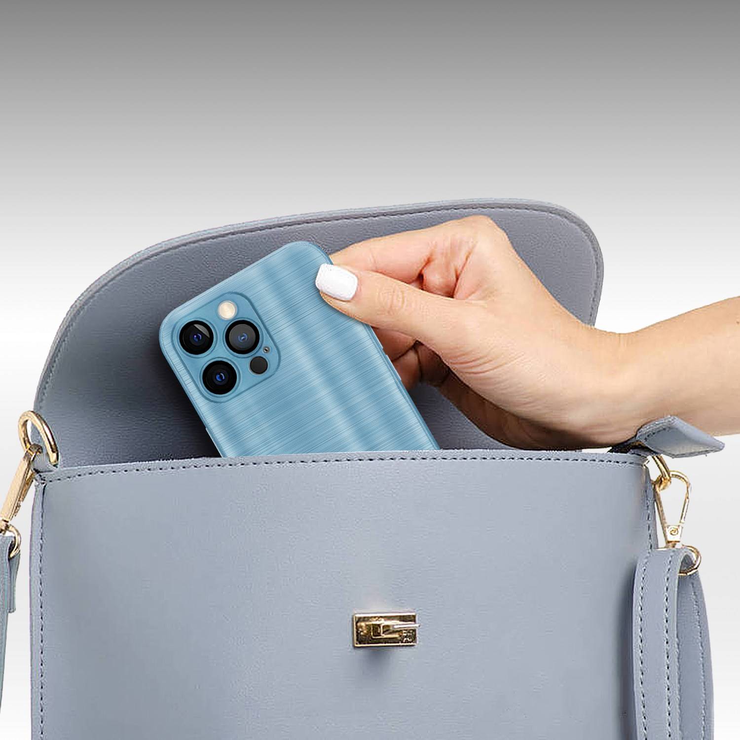 Cadorabo Hülle für Apple iPhone 12 PRO Schutz Hülle in Türkis Handyhülle TPU Silikon Etui Case