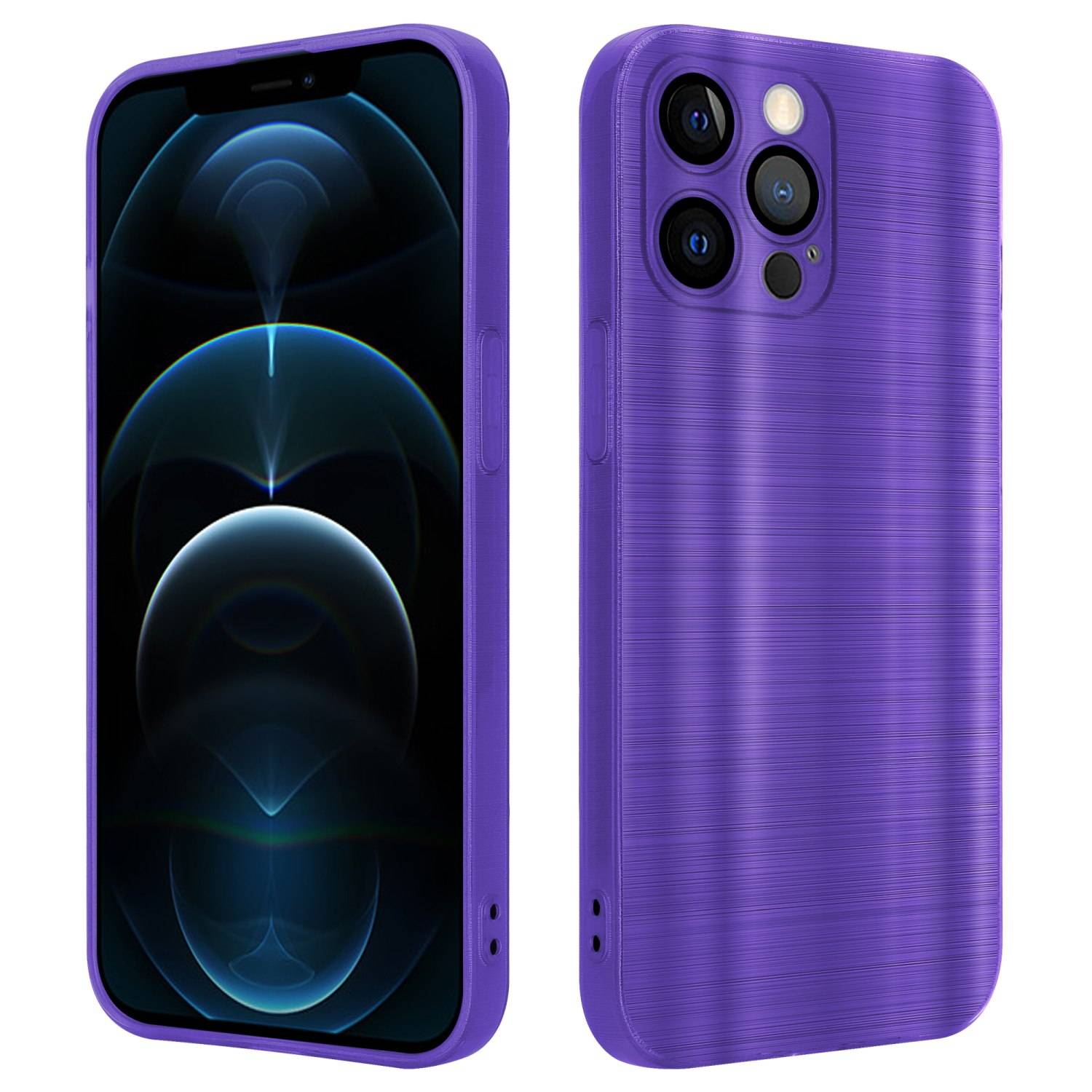 Cadorabo Hülle für Apple iPhone 12 PRO Schutz Hülle in Lila Handyhülle TPU Silikon Etui Case