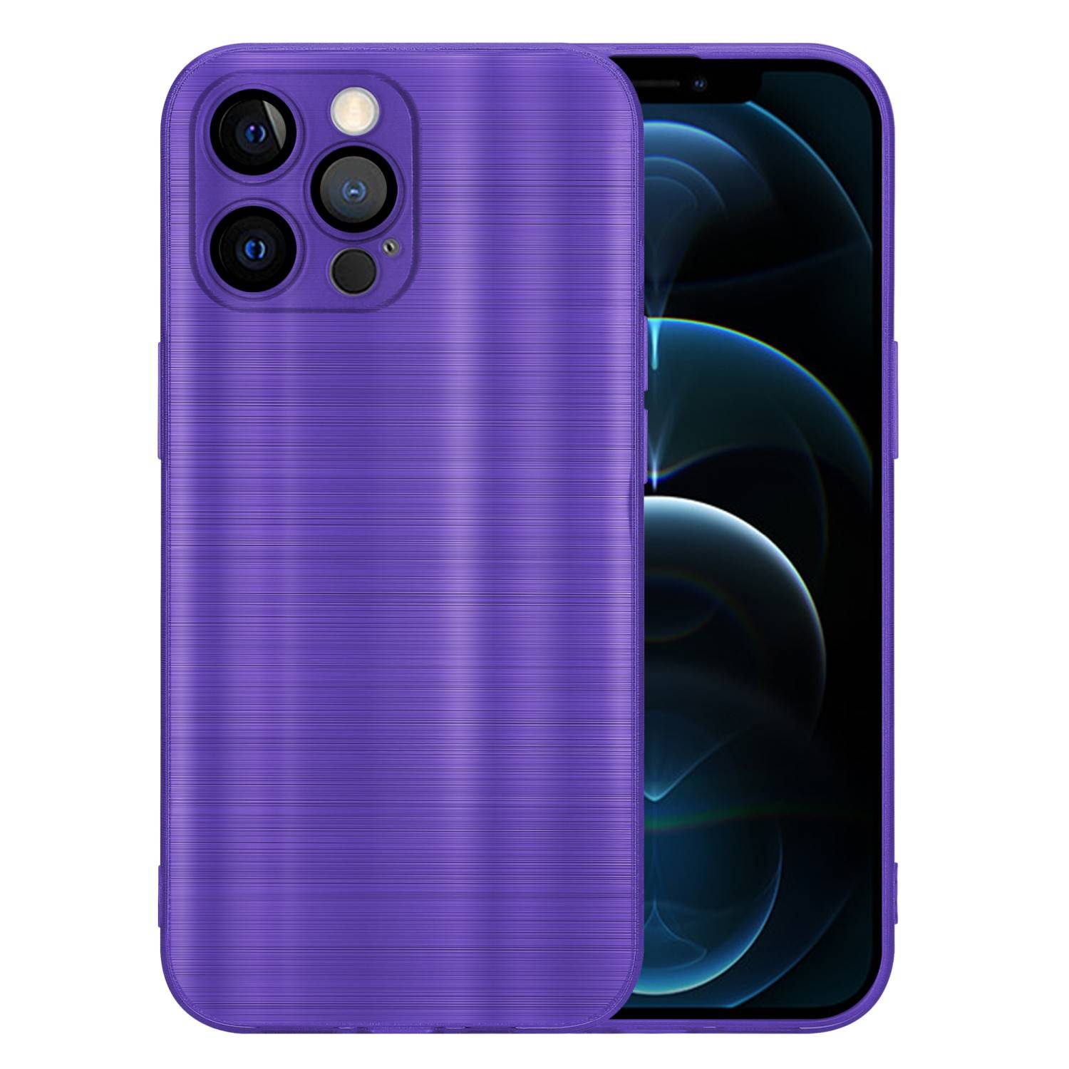 Cadorabo Hülle für Apple iPhone 12 PRO Schutz Hülle in Lila Handyhülle TPU Silikon Etui Case