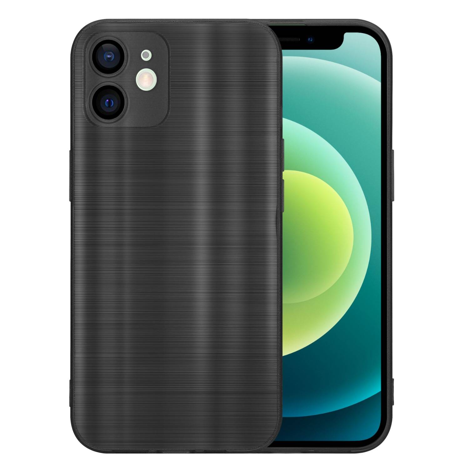 Cadorabo Hülle für Apple iPhone 12 MINI Schutz Hülle in Schwarz Handyhülle TPU Silikon Etui Case
