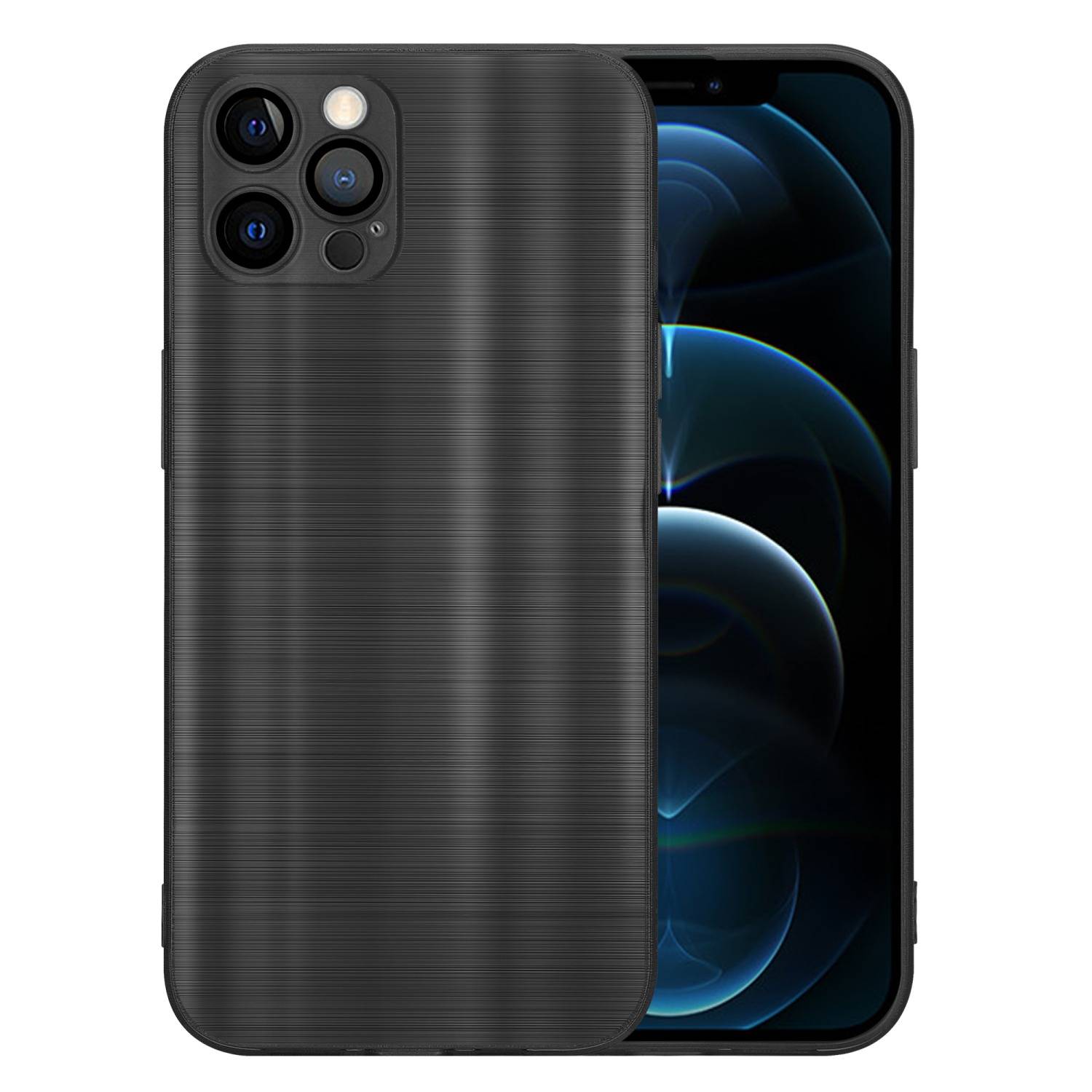 Cadorabo Hülle für Apple iPhone 12 PRO MAX Schutz Hülle in Schwarz Handyhülle TPU Silikon Etui Case