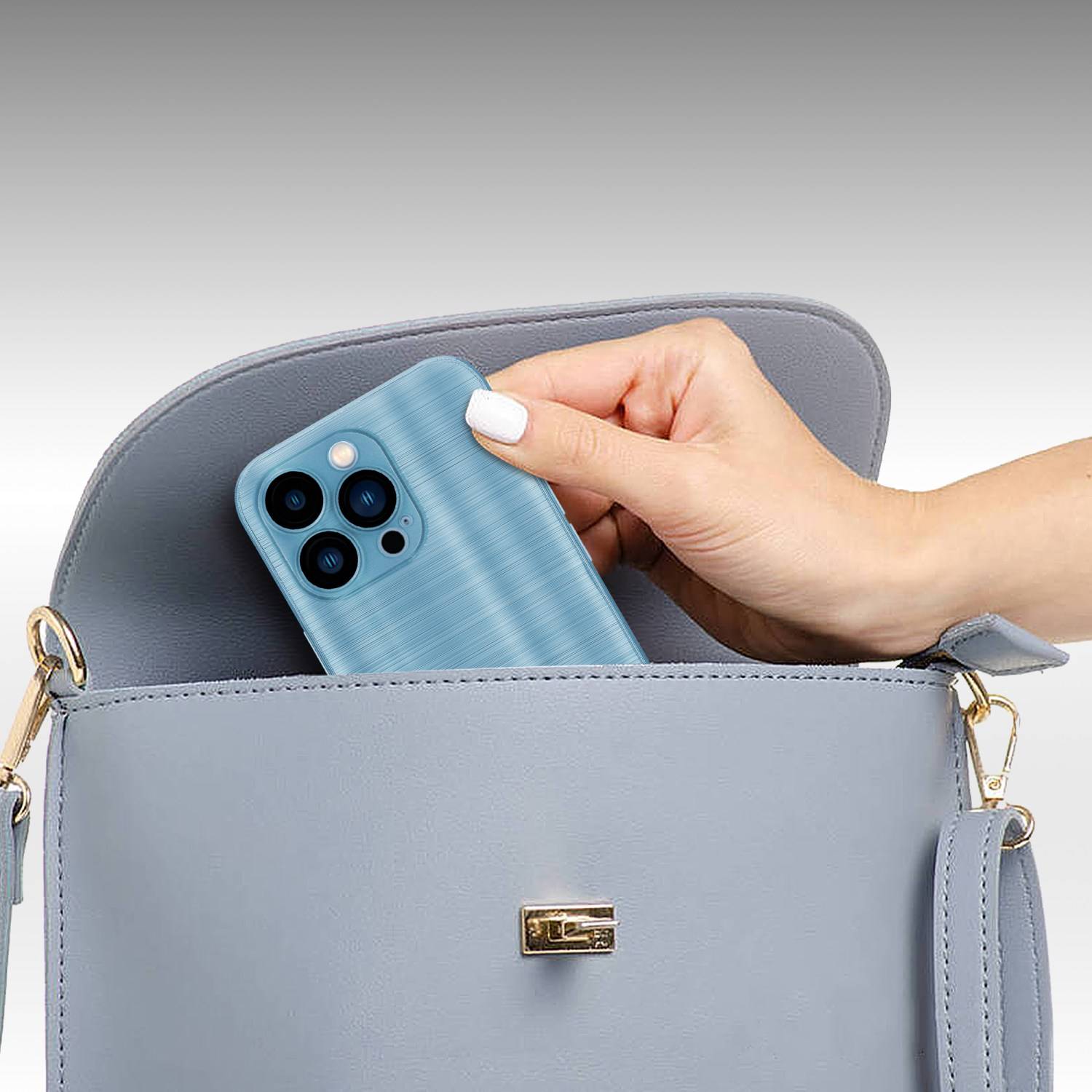 Cadorabo Hülle für Apple iPhone 13 PRO Schutz Hülle in Türkis Handyhülle TPU Silikon Etui Case