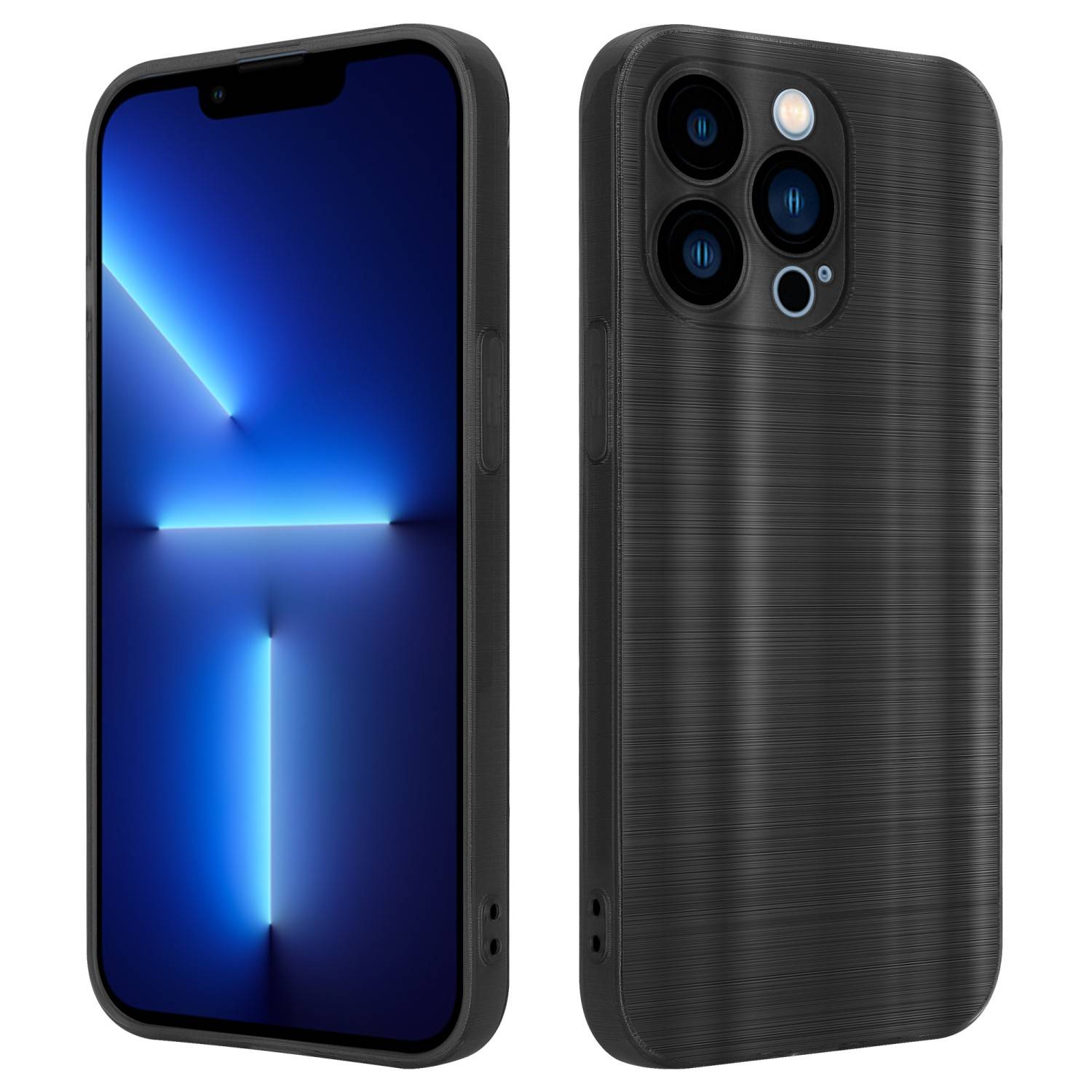 Cadorabo Hülle für Apple iPhone 13 PRO Schutz Hülle in Schwarz Handyhülle TPU Silikon Etui Case