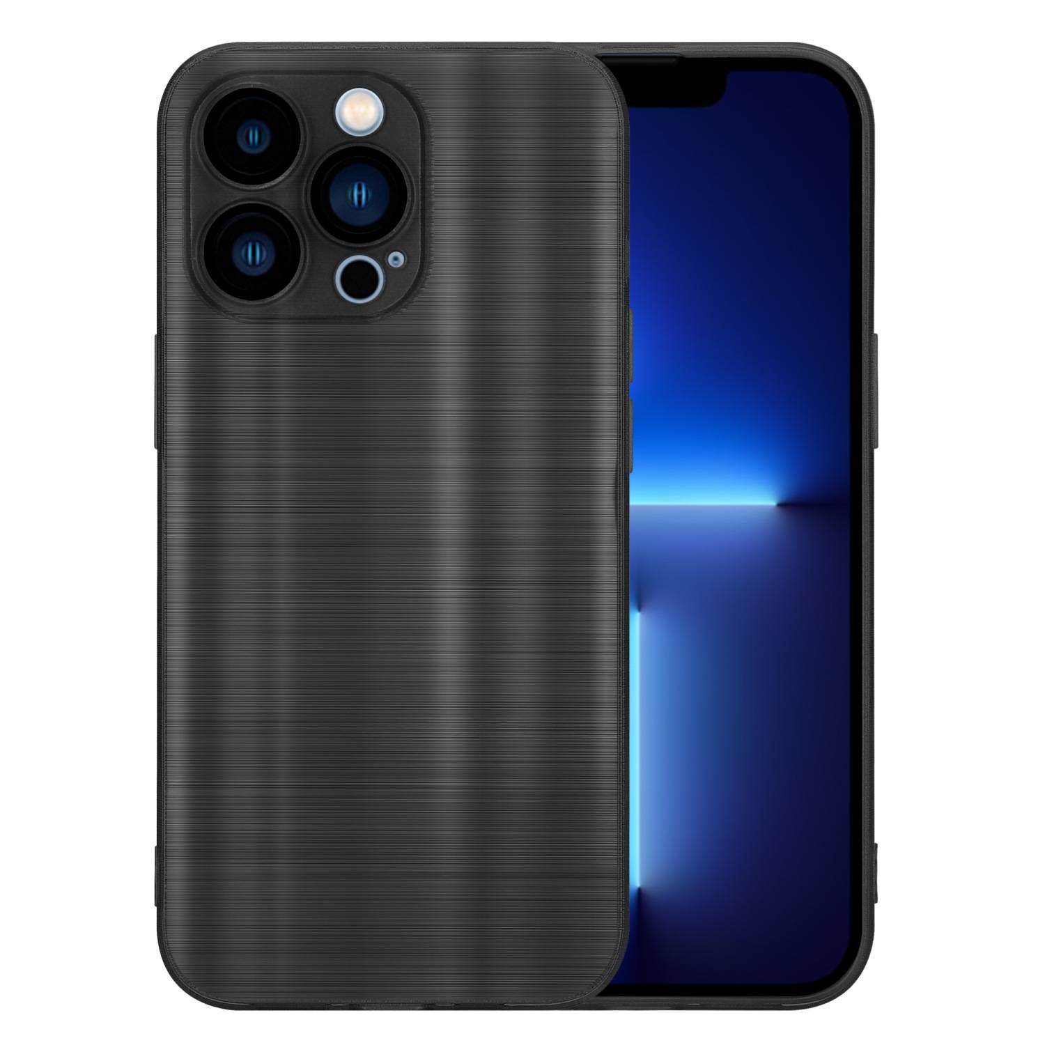 Cadorabo Hülle für Apple iPhone 13 PRO Schutz Hülle in Schwarz Handyhülle TPU Silikon Etui Case