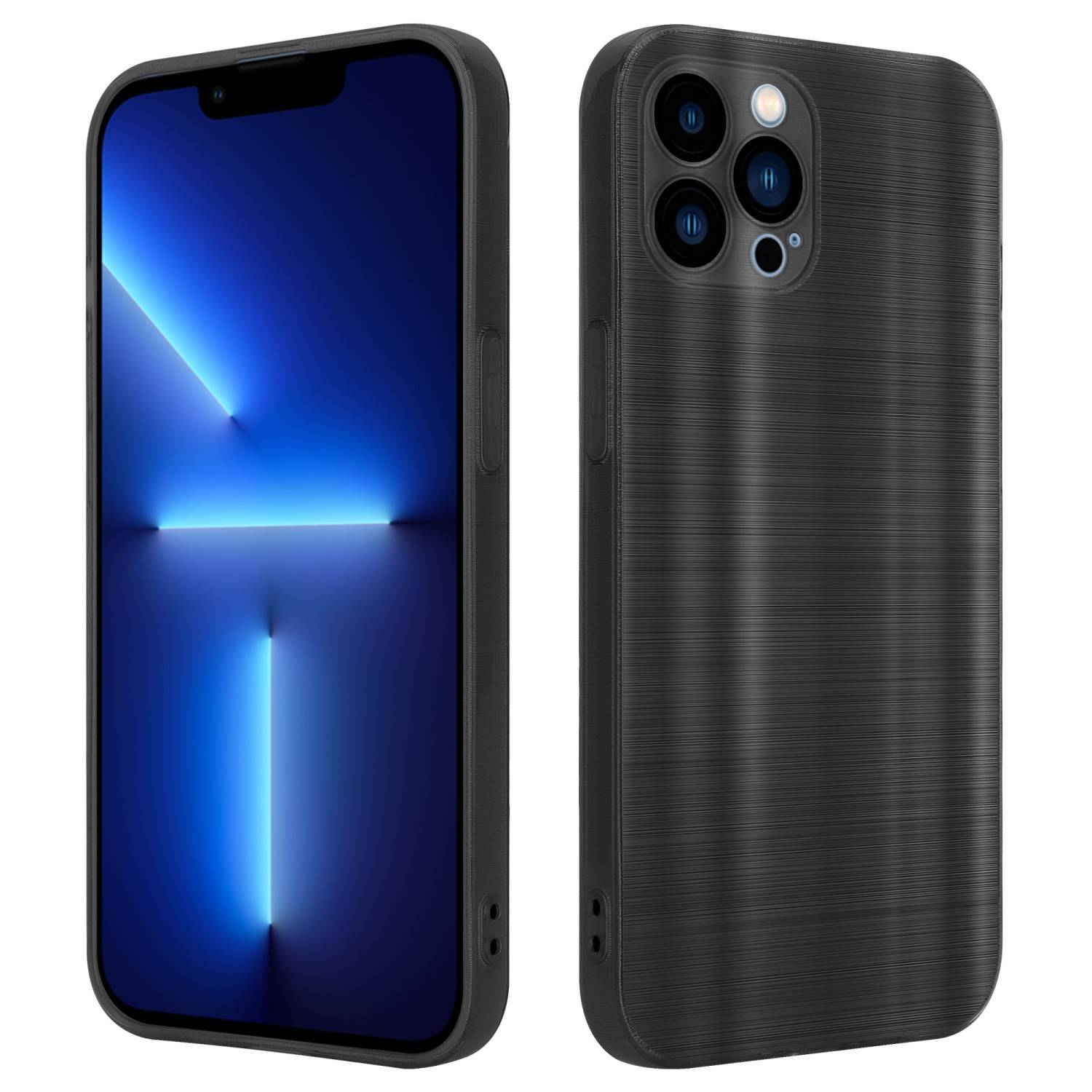 Cadorabo Hülle für Apple iPhone 13 PRO MAX Schutz Hülle in Schwarz Handyhülle TPU Silikon Etui Case