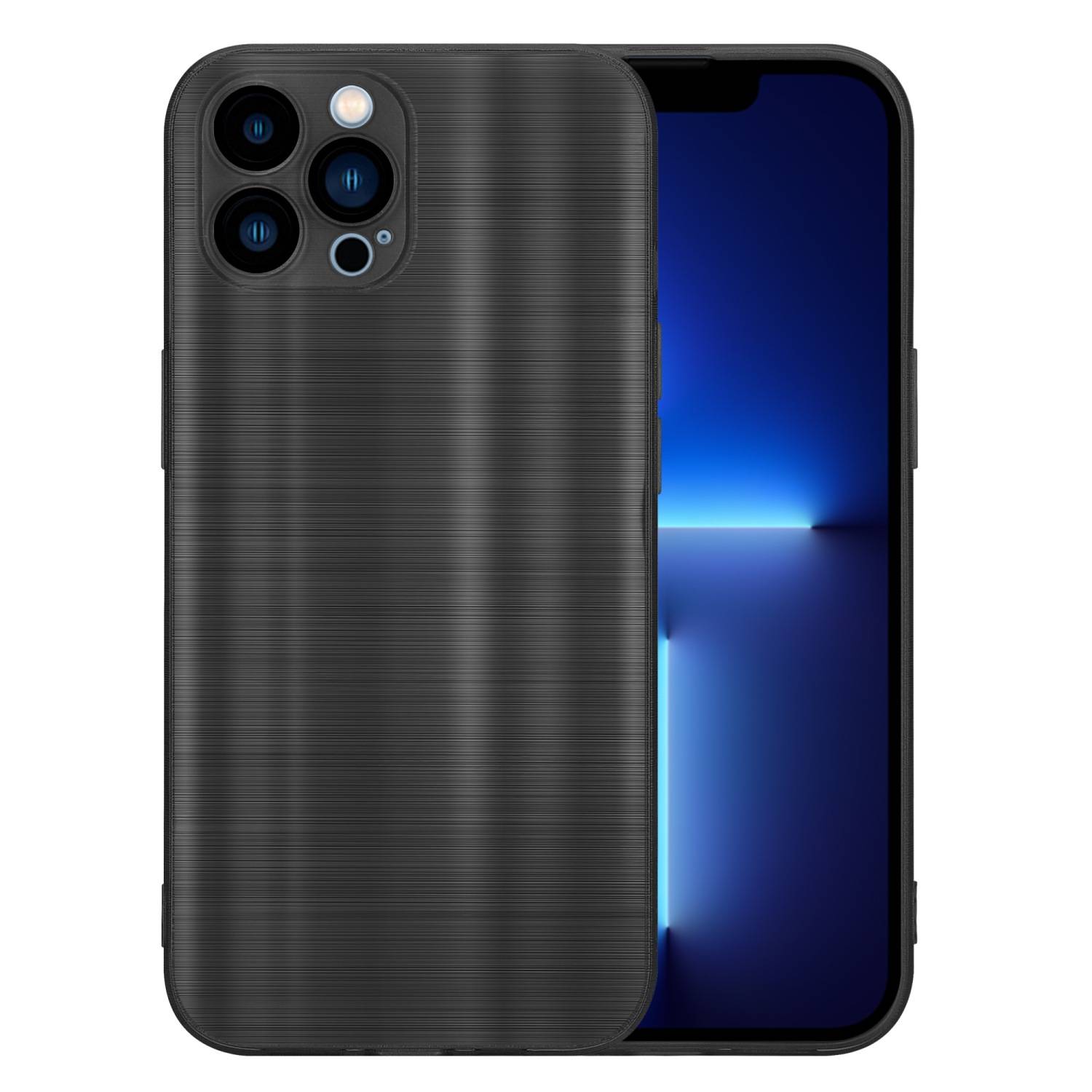 Cadorabo Hülle für Apple iPhone 13 PRO MAX Schutz Hülle in Schwarz Handyhülle TPU Silikon Etui Case