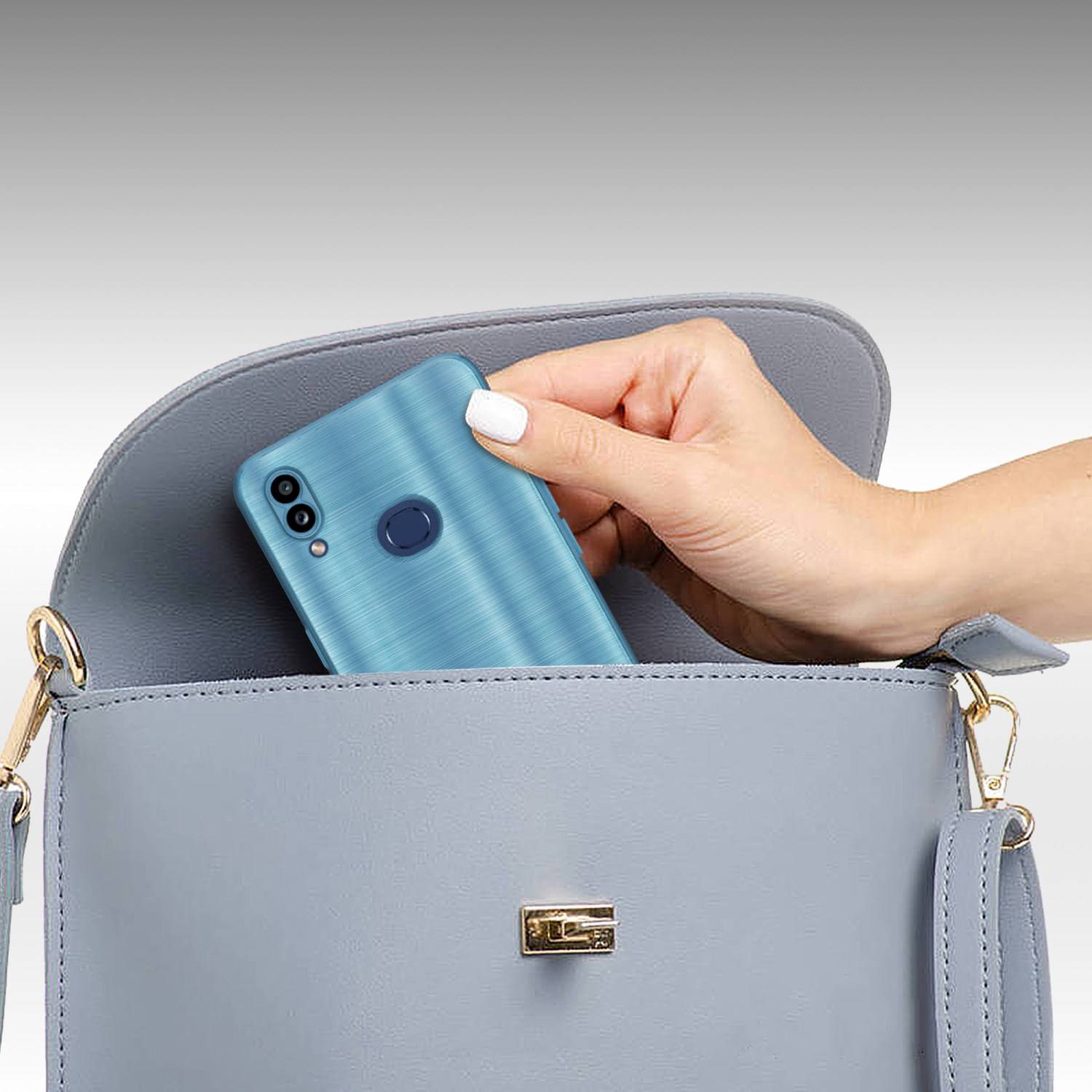 Cadorabo Hülle für Samsung Galaxy A10s / M01s Schutz Hülle in Türkis Handyhülle TPU Silikon Etui Case