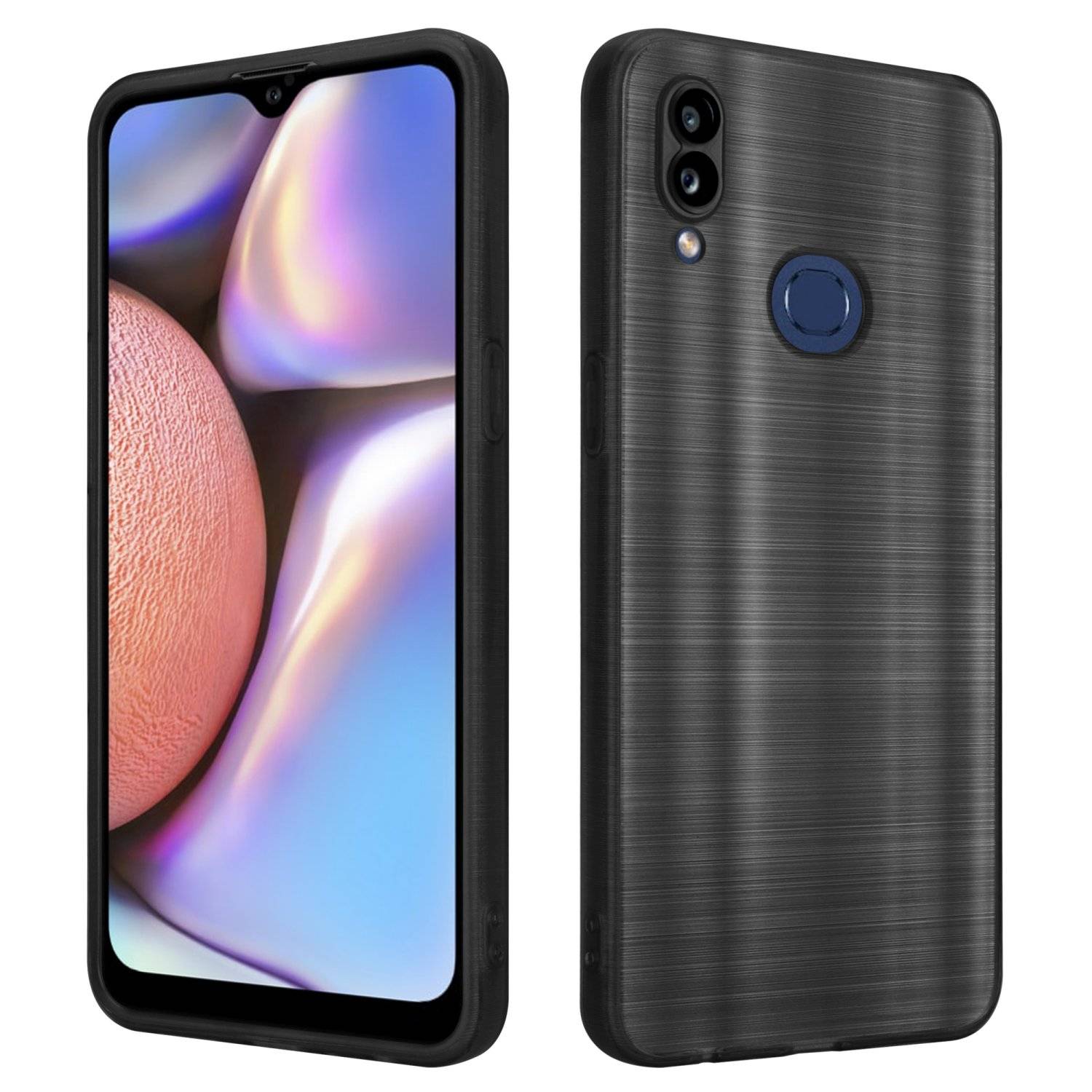 Cadorabo Hülle für Samsung Galaxy A10s / M01s Schutz Hülle in Schwarz Handyhülle TPU Silikon Etui Case
