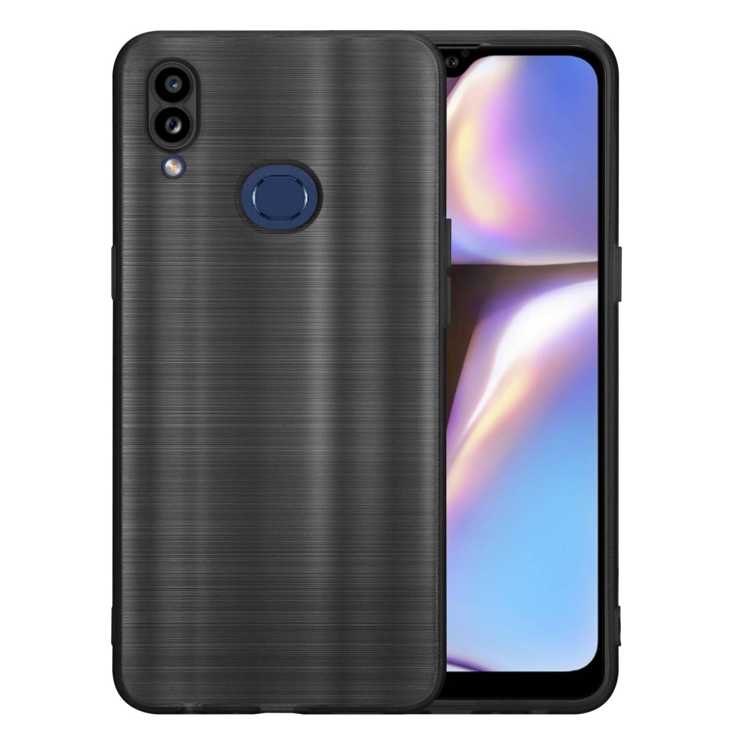 Cadorabo Hülle für Samsung Galaxy A10s / M01s Schutz Hülle in Schwarz Handyhülle TPU Silikon Etui Case