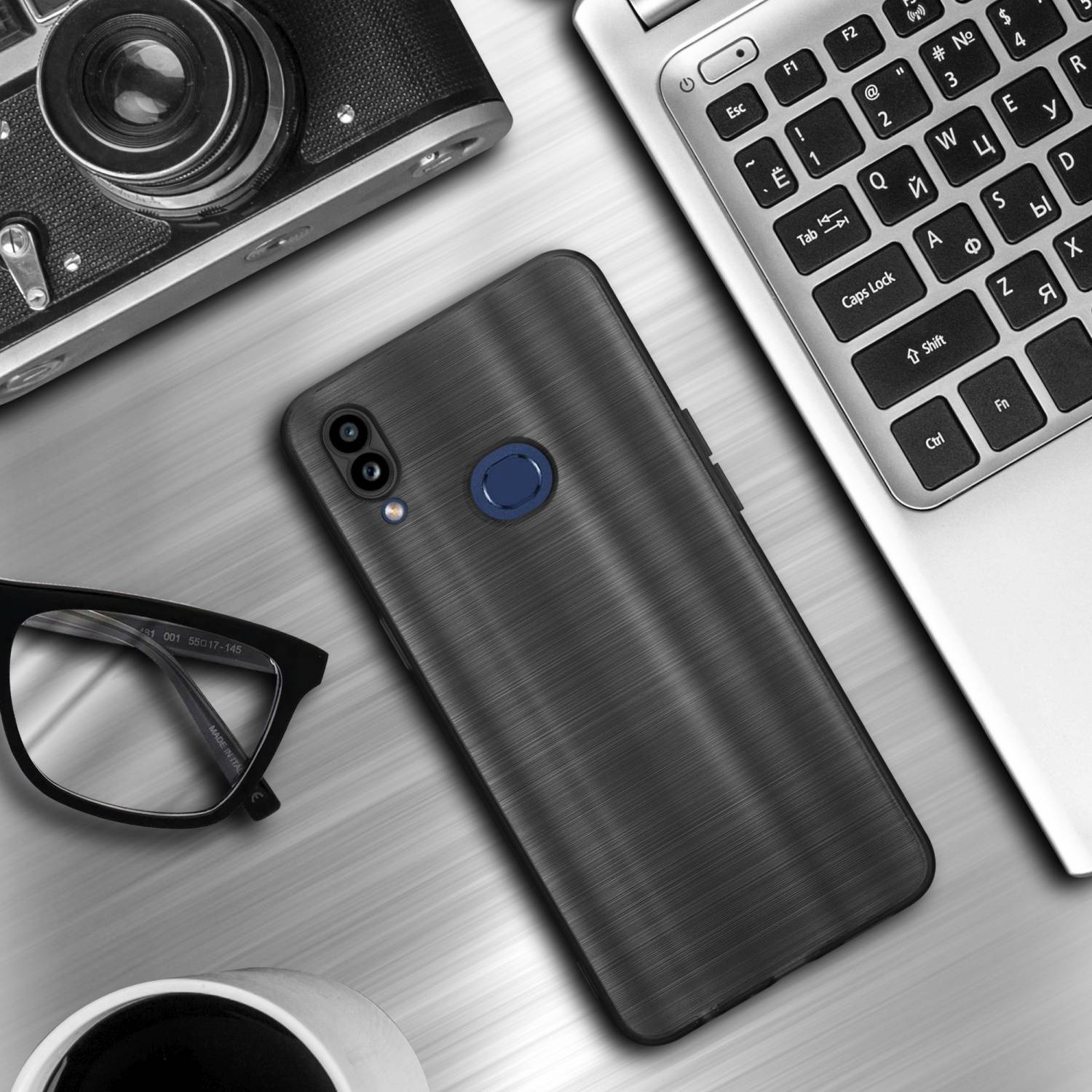 Cadorabo Hülle für Samsung Galaxy A10s / M01s Schutz Hülle in Schwarz Handyhülle TPU Silikon Etui Case