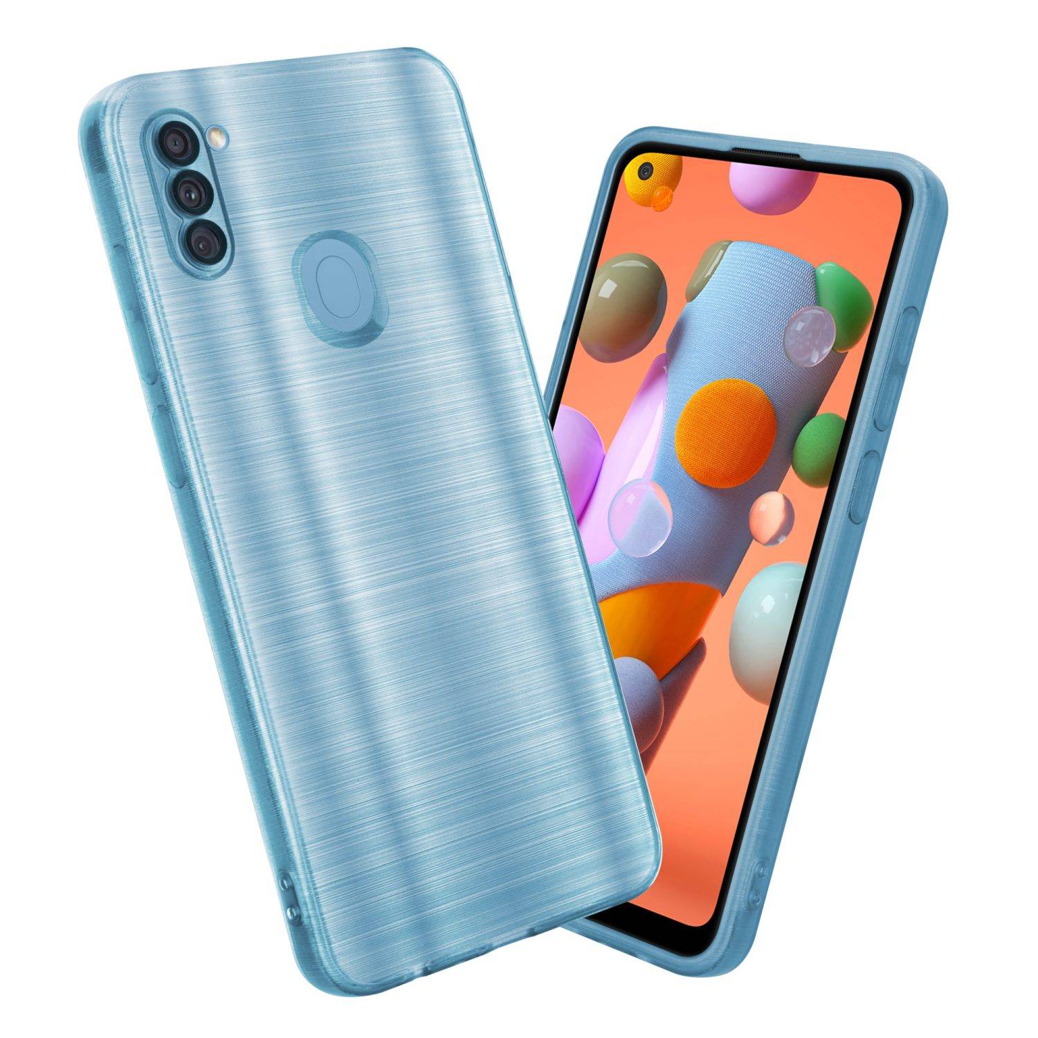 Cadorabo Hülle für Samsung Galaxy A11 / M11 Schutz Hülle in Türkis Handyhülle TPU Silikon Etui Case