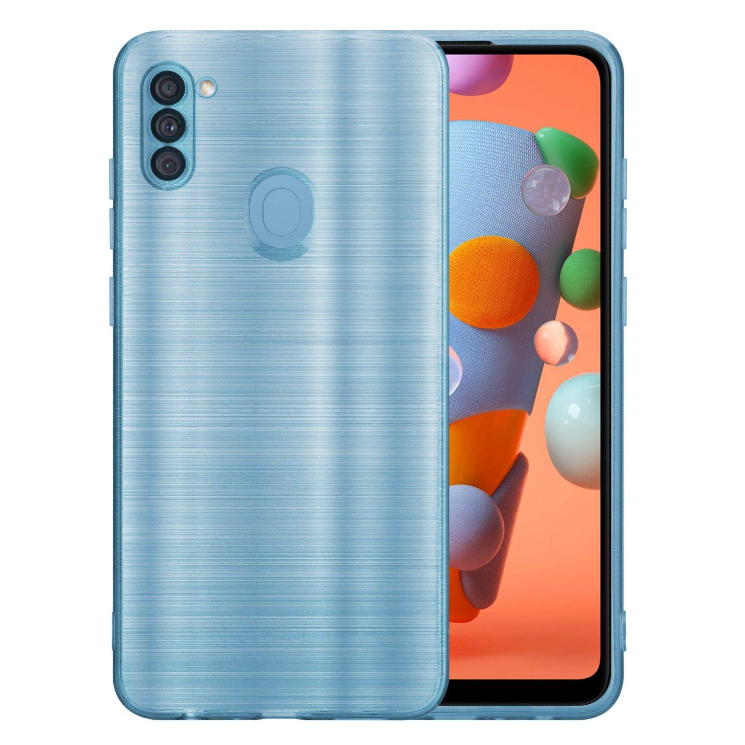 Cadorabo Hülle für Samsung Galaxy A11 / M11 Schutz Hülle in Türkis Handyhülle TPU Silikon Etui Case