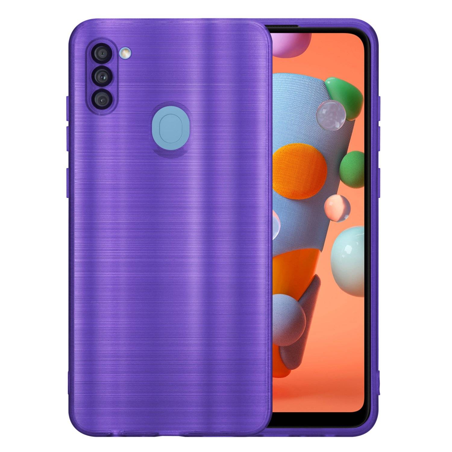 Cadorabo Hülle für Samsung Galaxy A11 / M11 Schutz Hülle in Lila Handyhülle TPU Silikon Etui Case