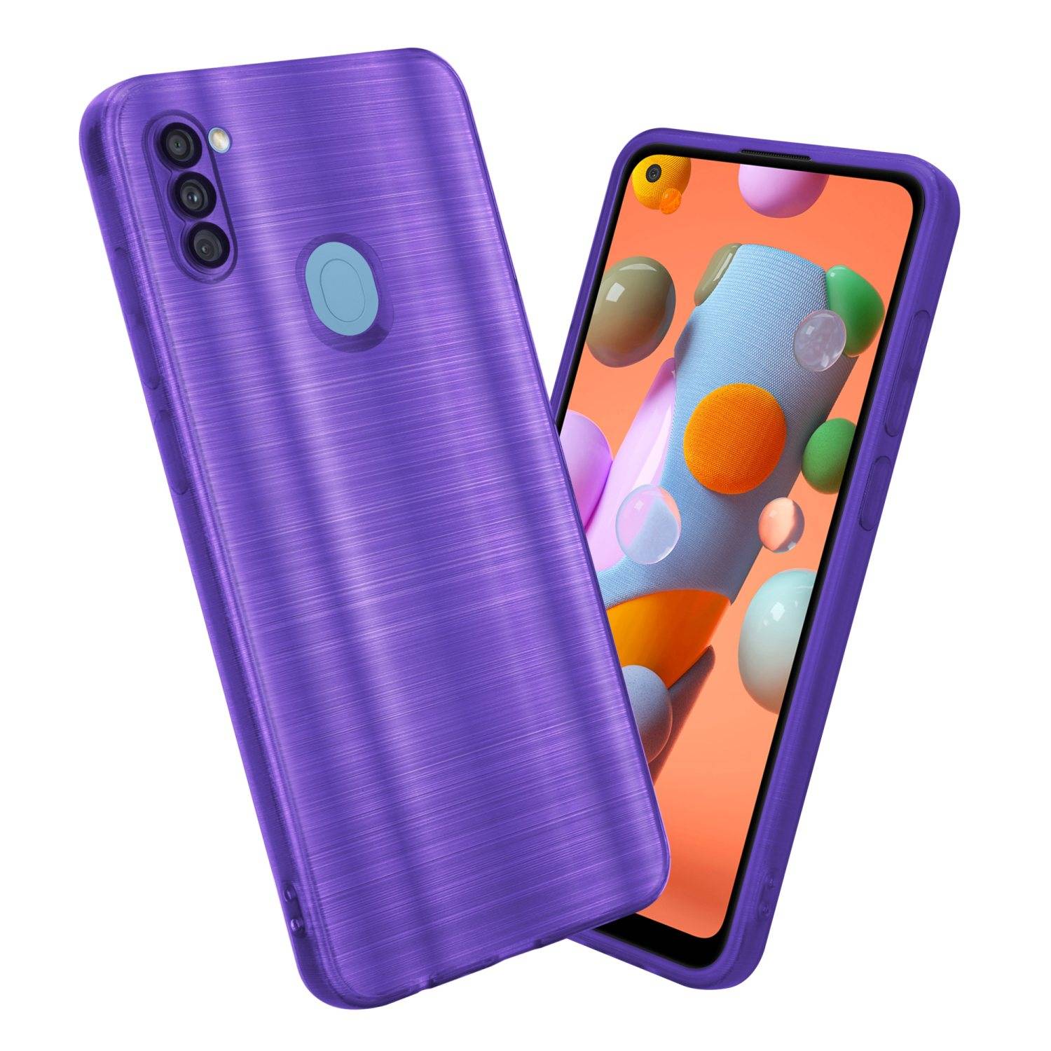Cadorabo Hülle für Samsung Galaxy A11 / M11 Schutz Hülle in Lila Handyhülle TPU Silikon Etui Case