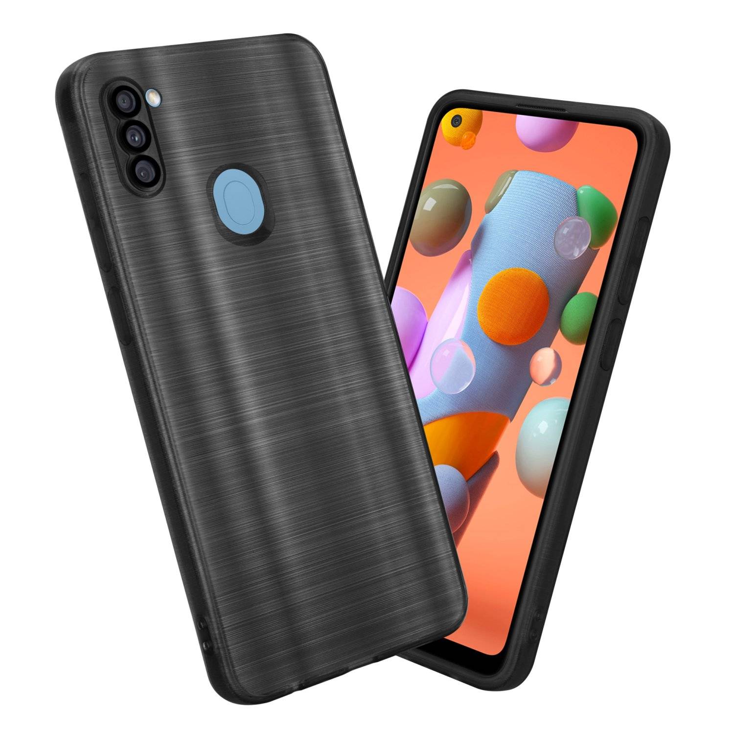 Cadorabo Hülle für Samsung Galaxy A11 / M11 Schutz Hülle in Schwarz Handyhülle TPU Silikon Etui Case