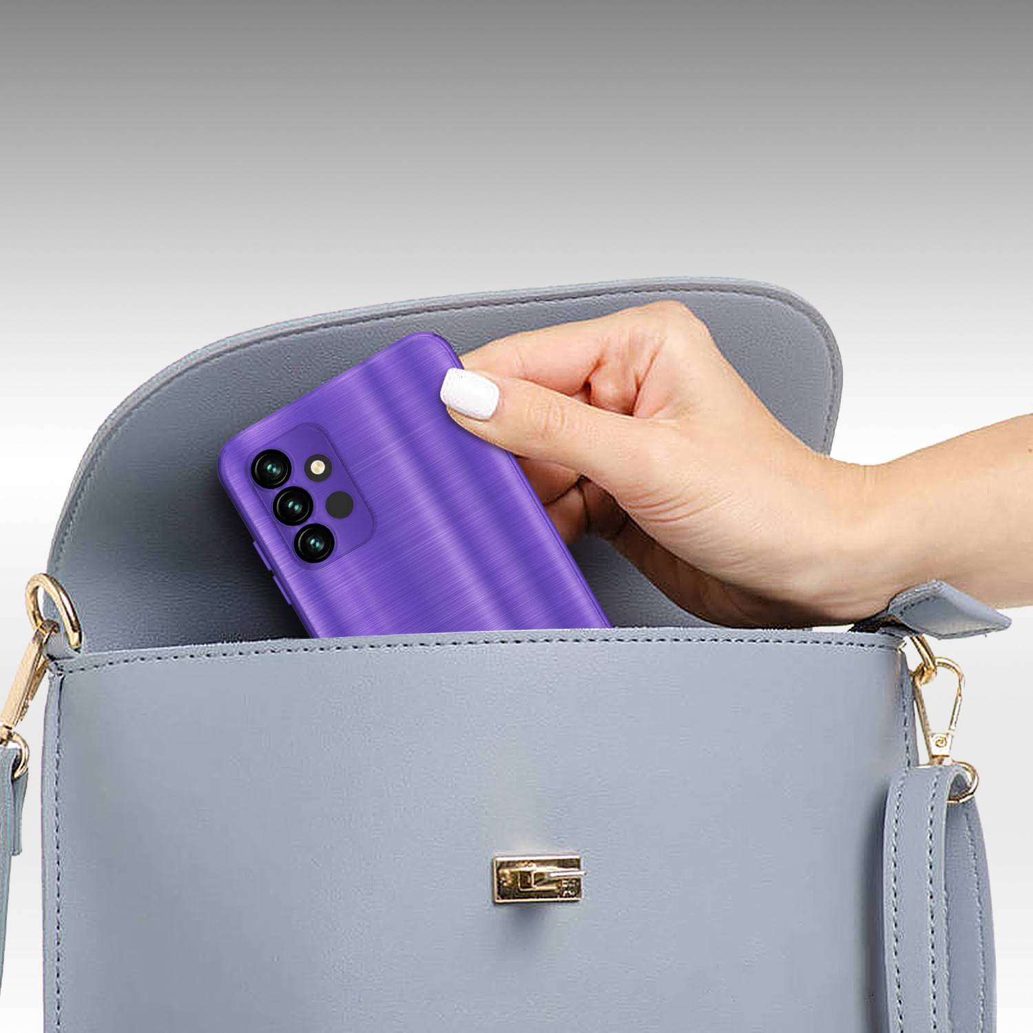 Cadorabo Hülle für Samsung Galaxy A13 5G Schutz Hülle in Lila Handyhülle TPU Silikon Etui Case