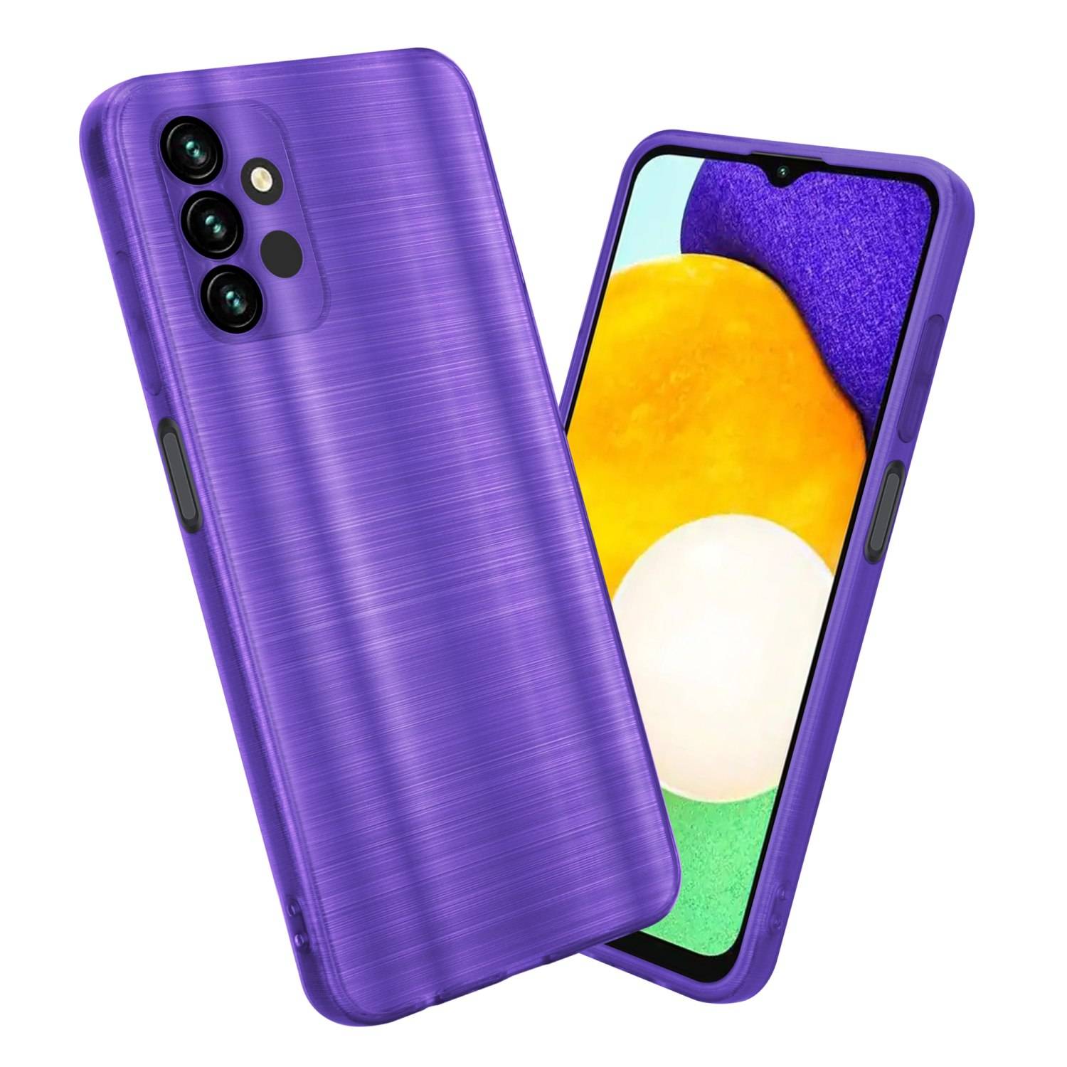 Cadorabo Hülle für Samsung Galaxy A13 5G Schutz Hülle in Lila Handyhülle TPU Silikon Etui Case