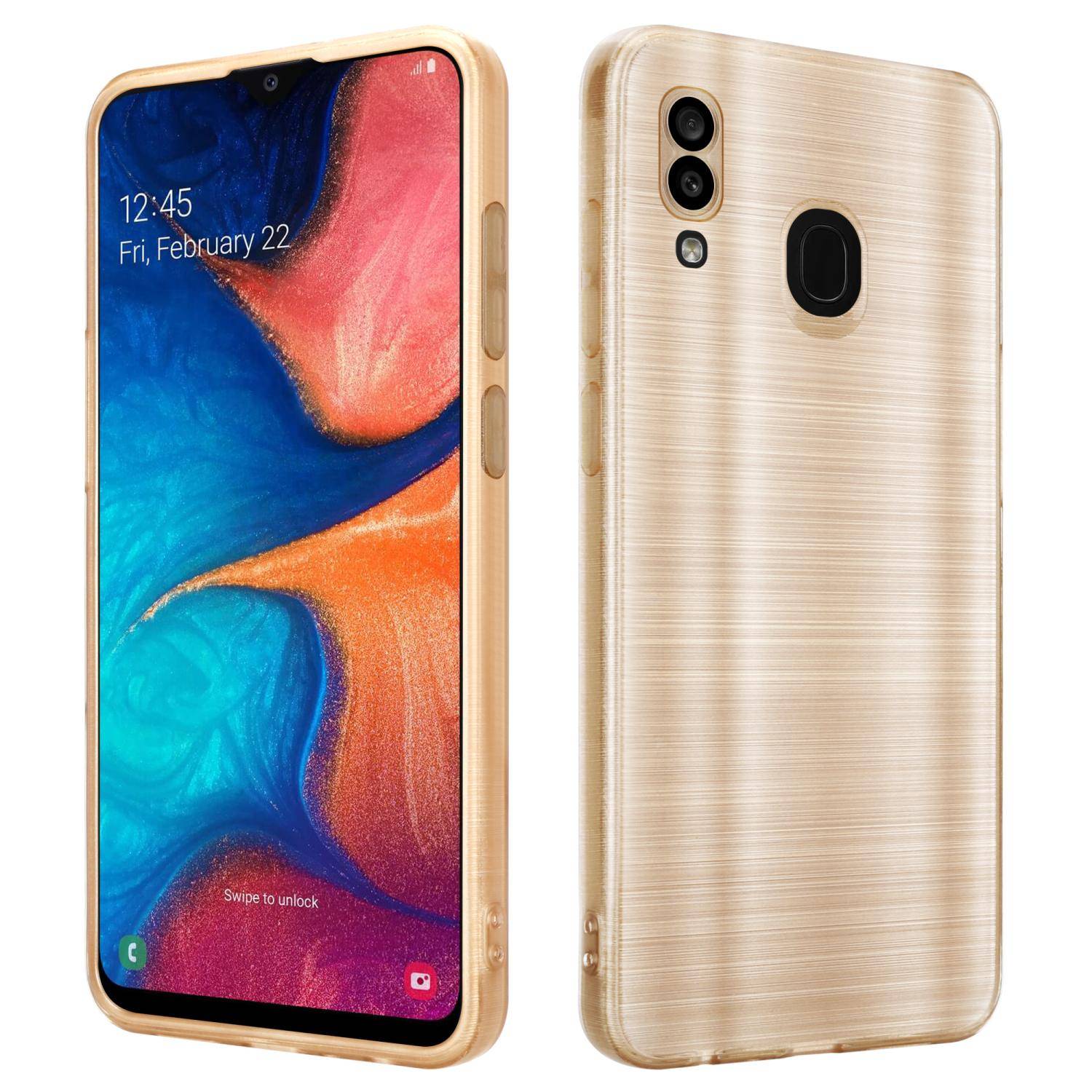 Cadorabo Hülle für Samsung Galaxy A20 / A30 / M10s Schutz Hülle in Gold Handyhülle TPU Silikon Etui Case