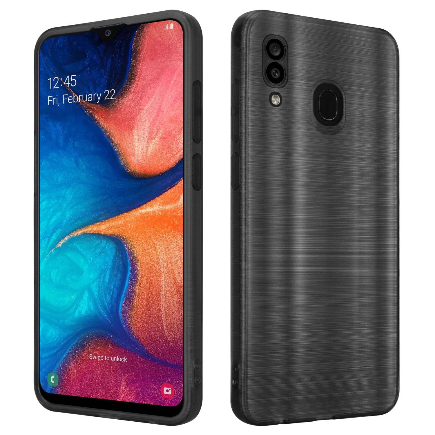 Cadorabo Hülle für Samsung Galaxy A20 / A30 / M10s Schutz Hülle in Schwarz Handyhülle TPU Silikon Etui Case