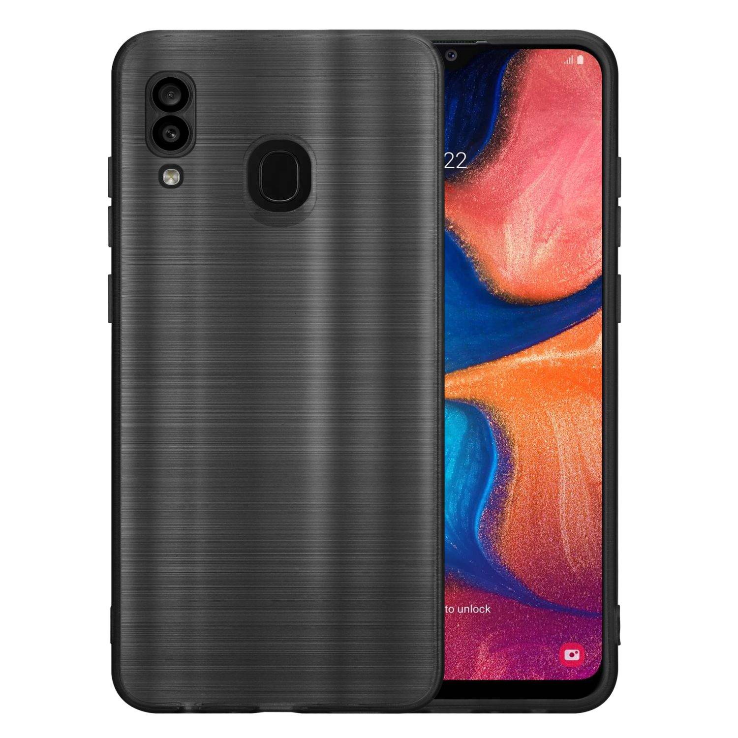 Cadorabo Hülle für Samsung Galaxy A20 / A30 / M10s Schutz Hülle in Schwarz Handyhülle TPU Silikon Etui Case