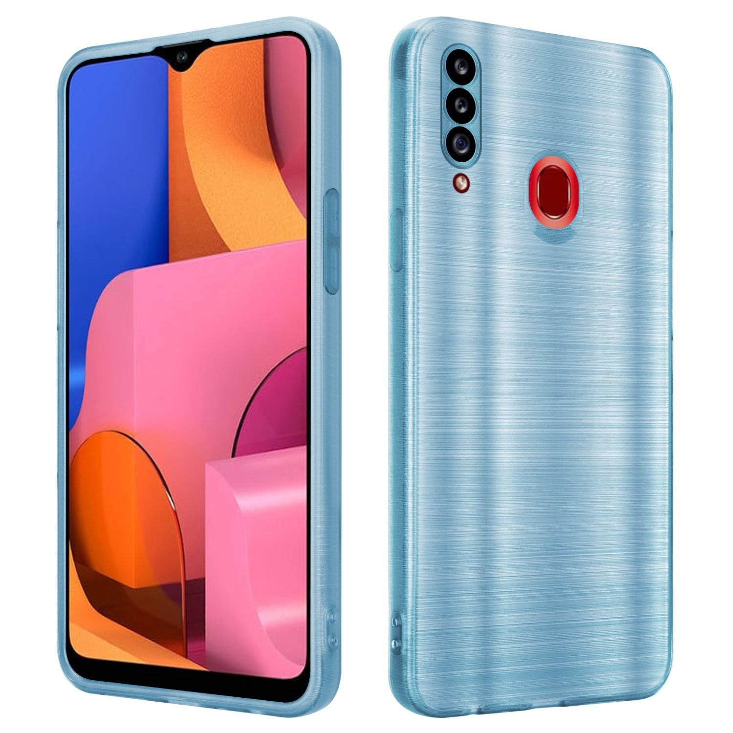 Cadorabo Hülle für Samsung Galaxy A20s Schutz Hülle in Türkis Handyhülle TPU Silikon Etui Case