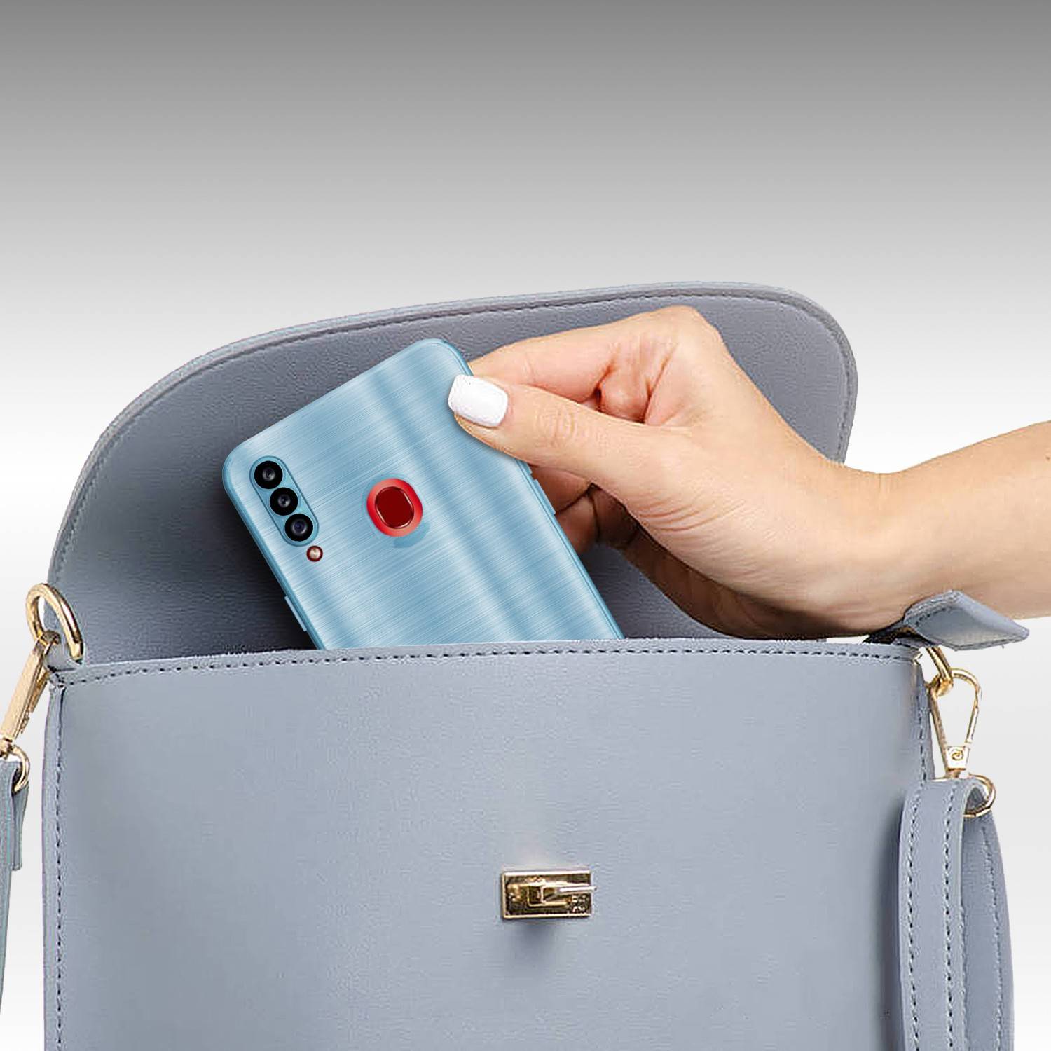Cadorabo Hülle für Samsung Galaxy A20s Schutz Hülle in Türkis Handyhülle TPU Silikon Etui Case