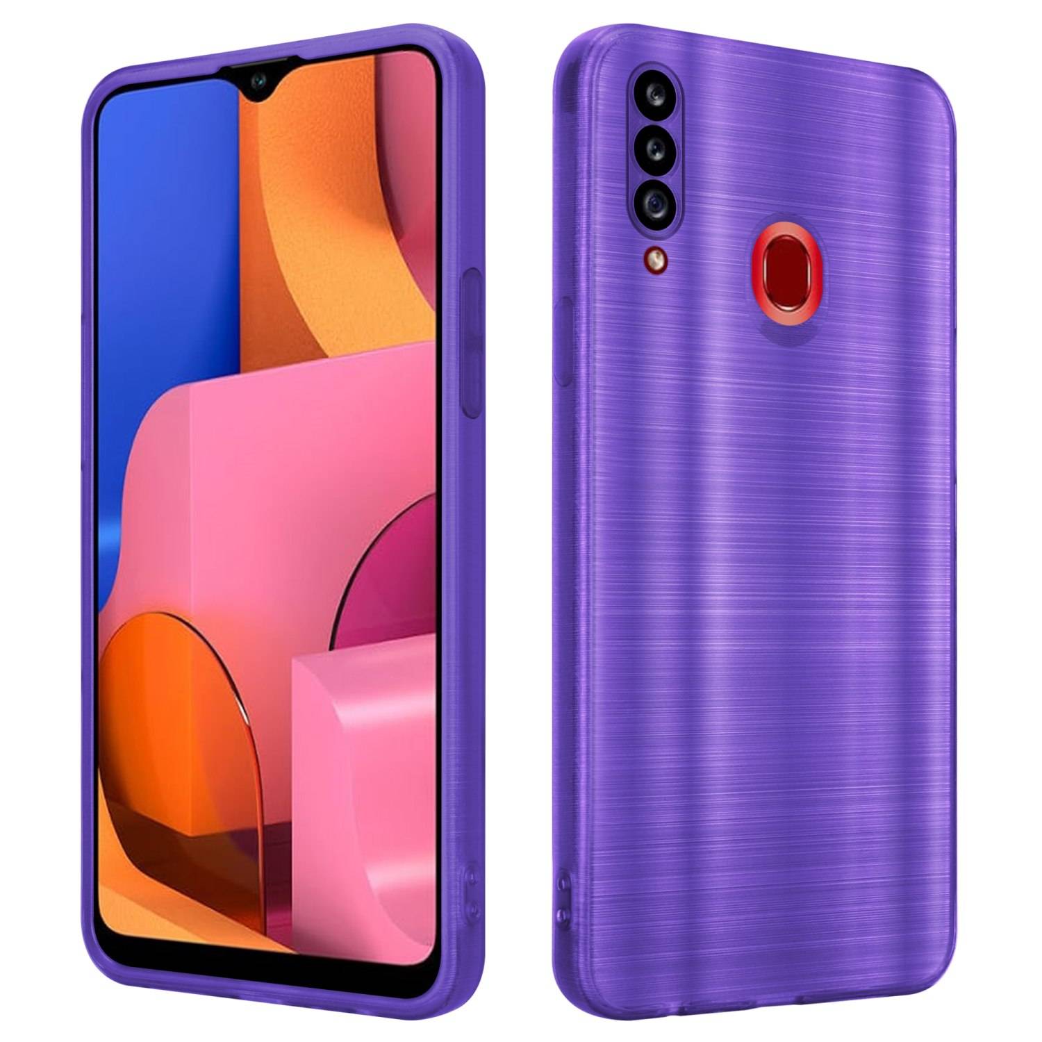 Cadorabo Hülle für Samsung Galaxy A20s Schutz Hülle in Lila Handyhülle TPU Silikon Etui Case