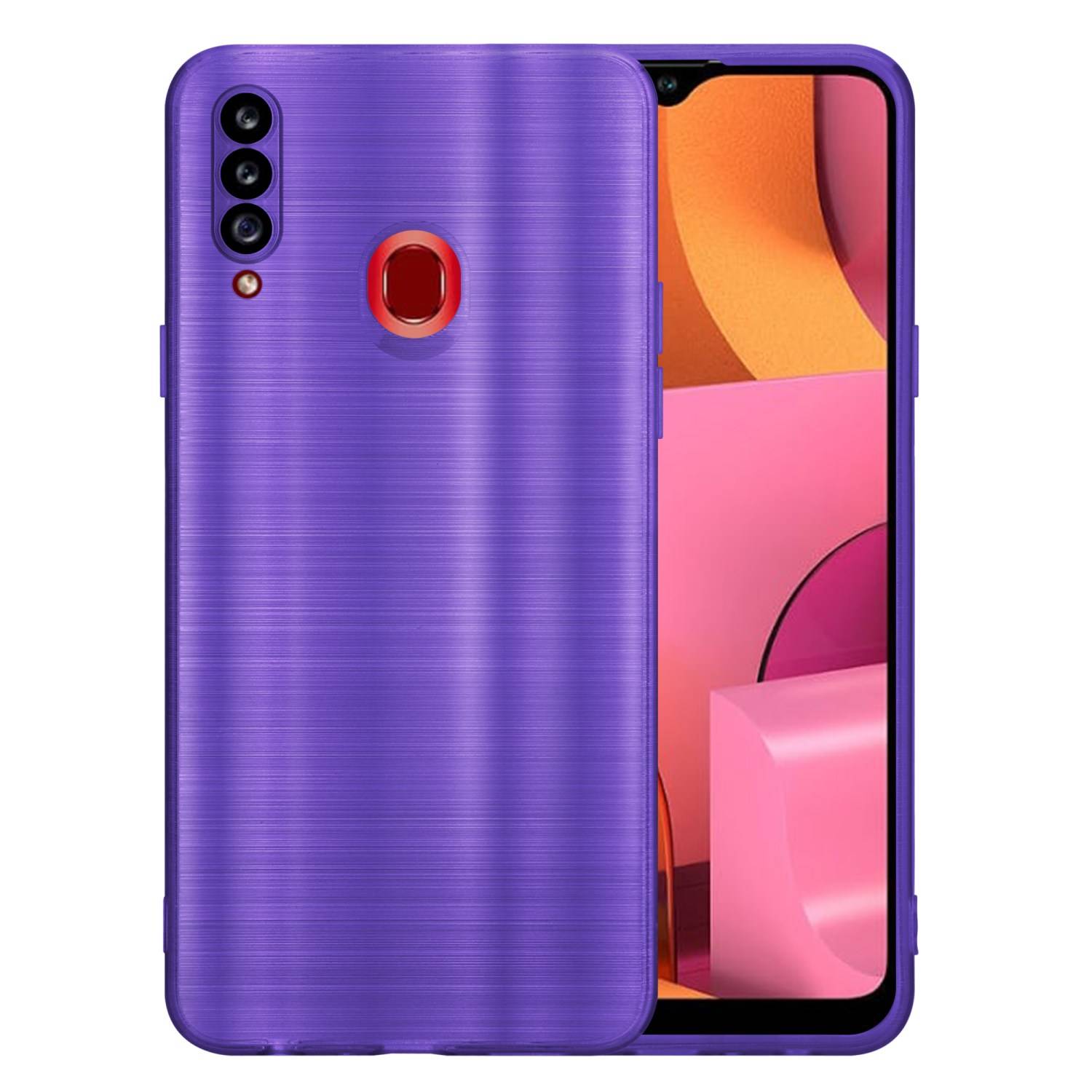Cadorabo Hülle für Samsung Galaxy A20s Schutz Hülle in Lila Handyhülle TPU Silikon Etui Case