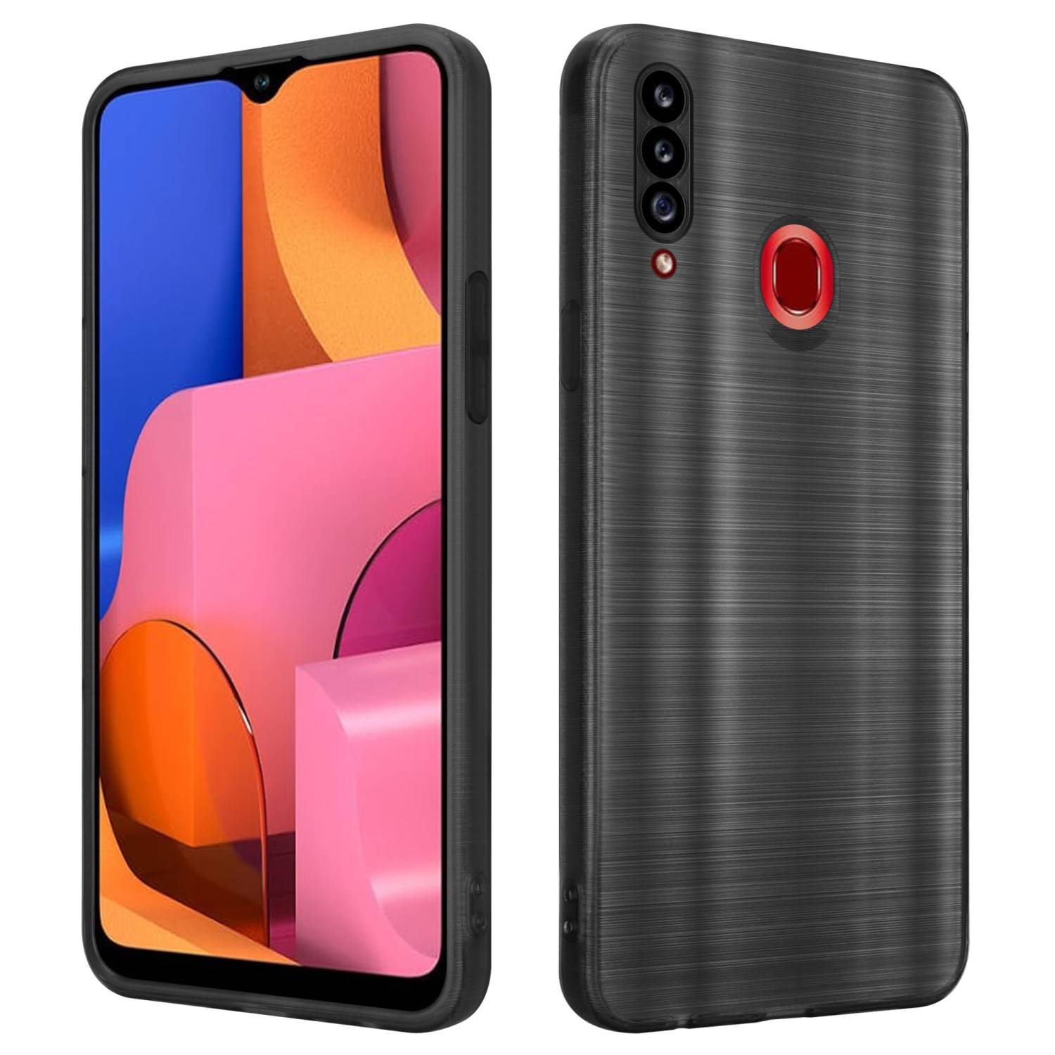 Cadorabo Hülle für Samsung Galaxy A20s Schutz Hülle in Schwarz Handyhülle TPU Silikon Etui Case