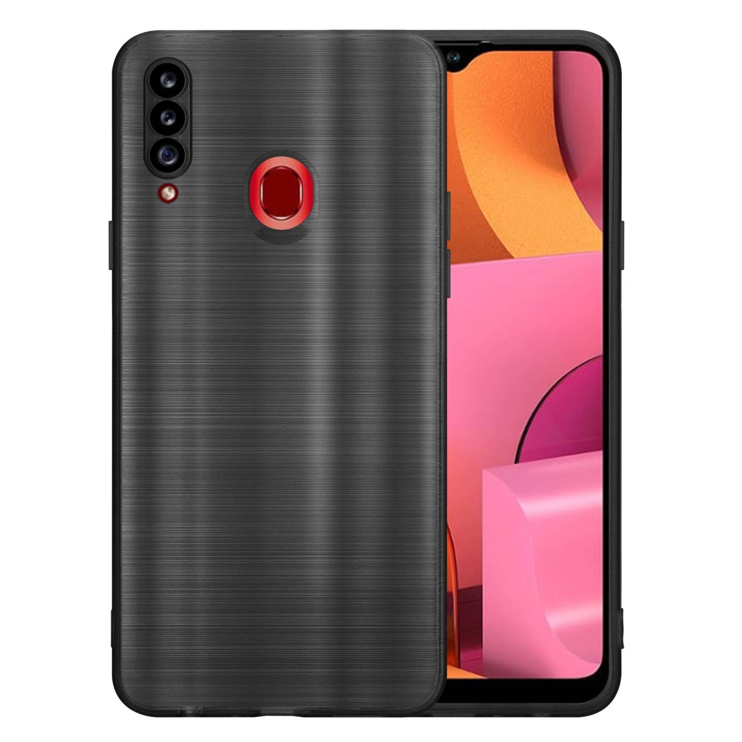 Cadorabo Hülle für Samsung Galaxy A20s Schutz Hülle in Schwarz Handyhülle TPU Silikon Etui Case