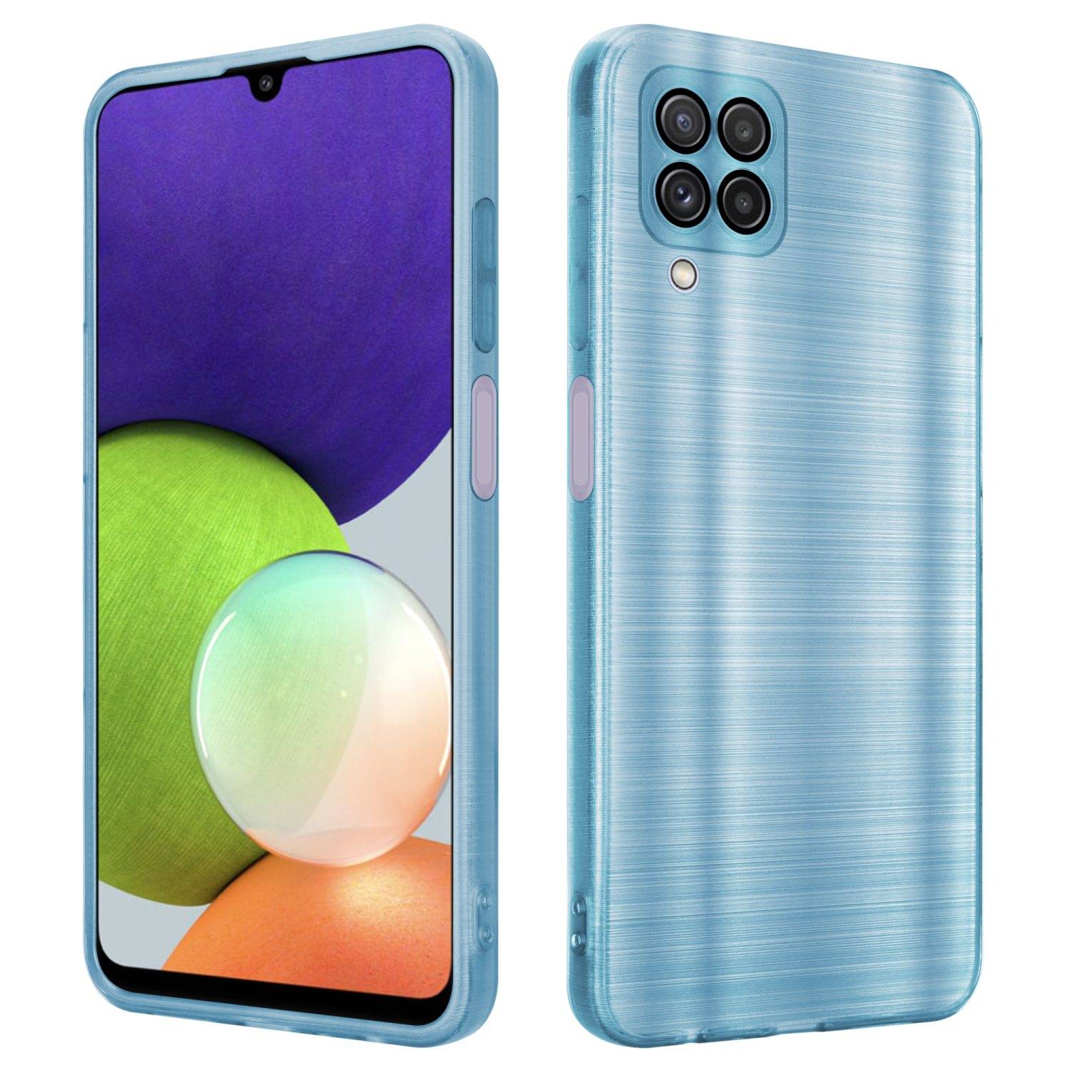 Cadorabo Hülle für Samsung Galaxy A22 4G Schutz Hülle in Türkis Handyhülle TPU Silikon Etui Case