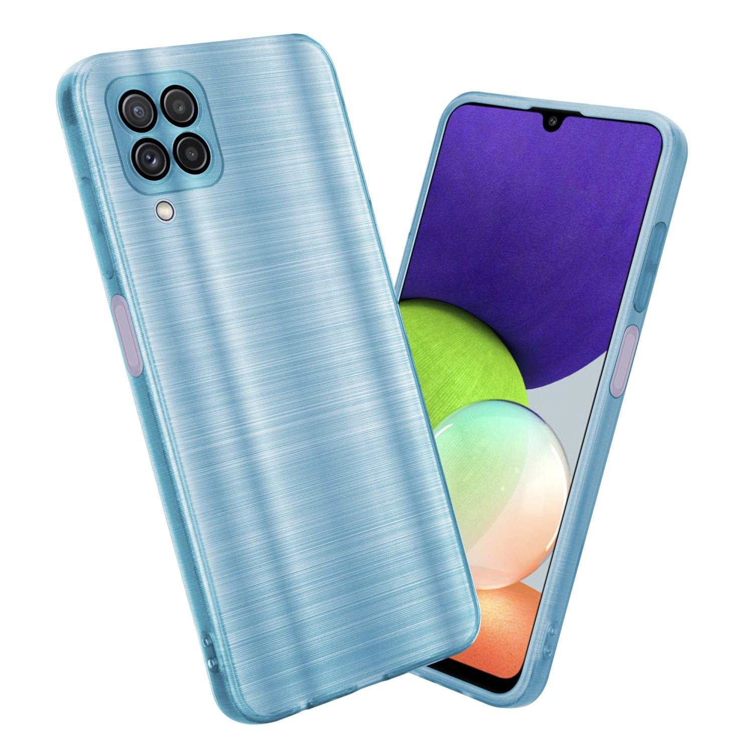 Cadorabo Hülle für Samsung Galaxy A22 4G Schutz Hülle in Türkis Handyhülle TPU Silikon Etui Case