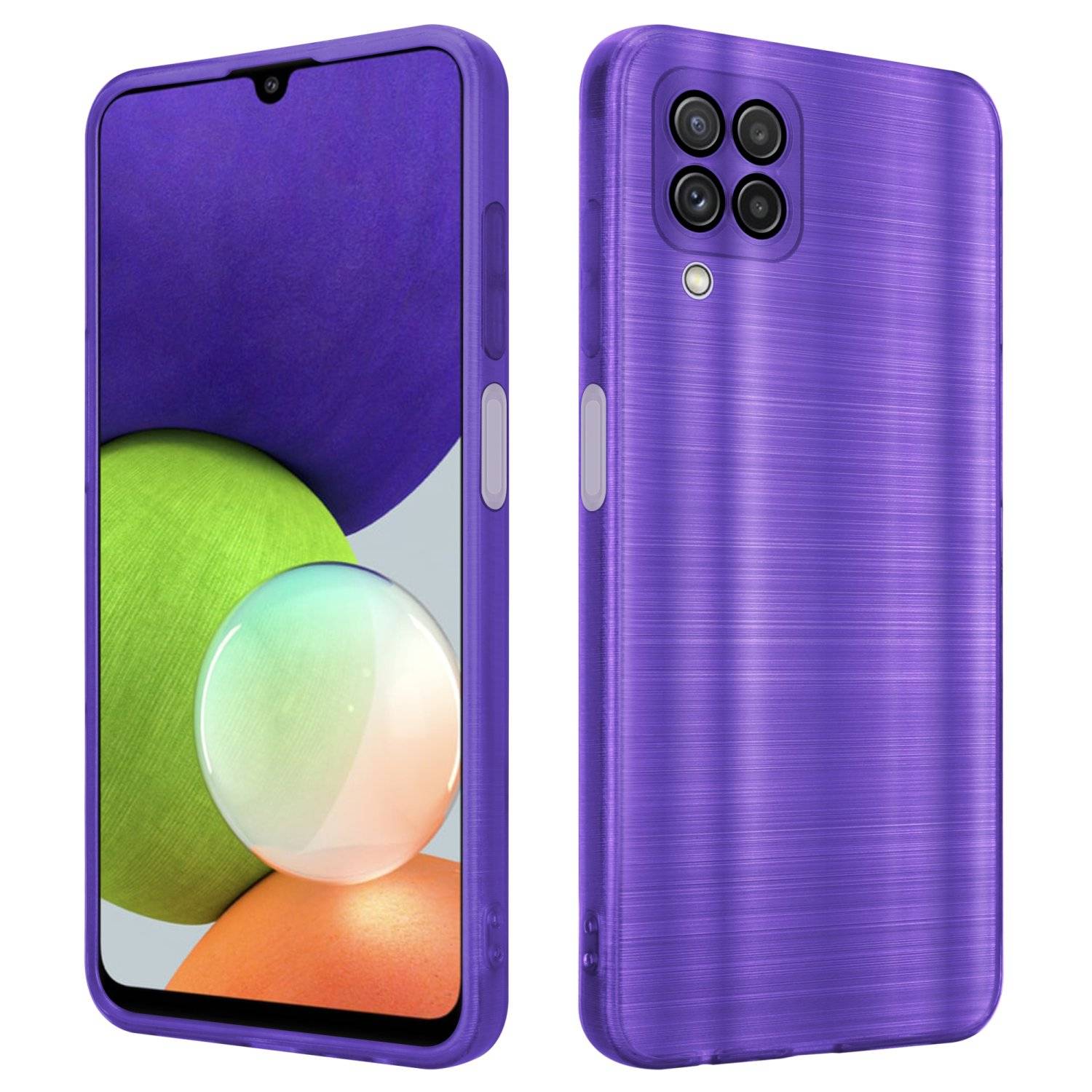 Cadorabo Hülle für Samsung Galaxy A22 4G Schutz Hülle in Lila Handyhülle TPU Silikon Etui Case