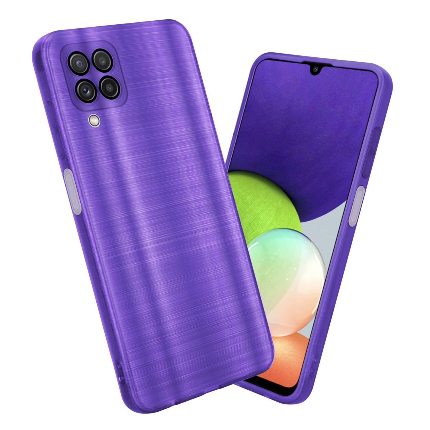 Cadorabo Hülle für Samsung Galaxy A22 4G Schutz Hülle in Lila Handyhülle TPU Silikon Etui Case